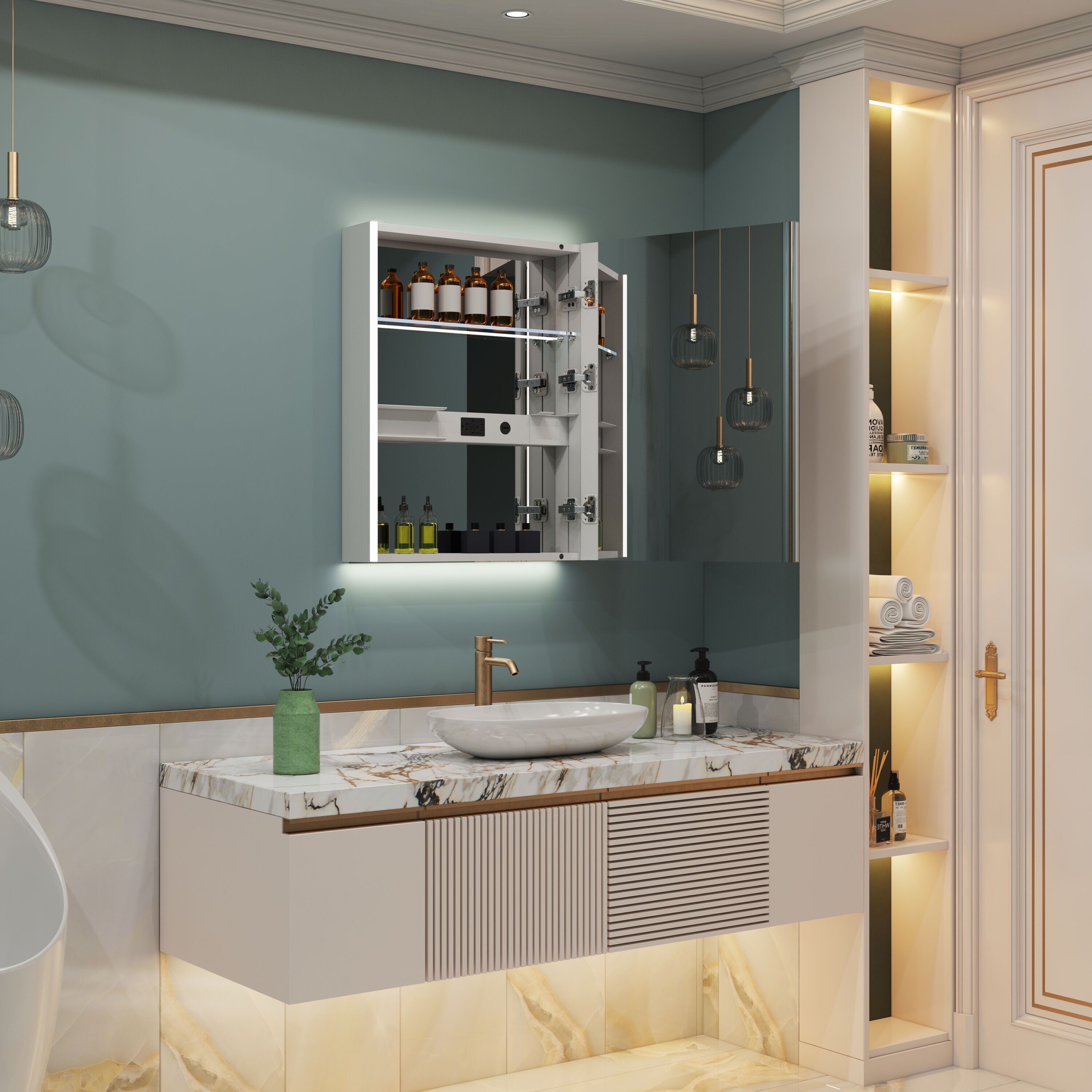 WELLFOR W14MCL2030R Bathroom-Medicine-Cabinets - View #2