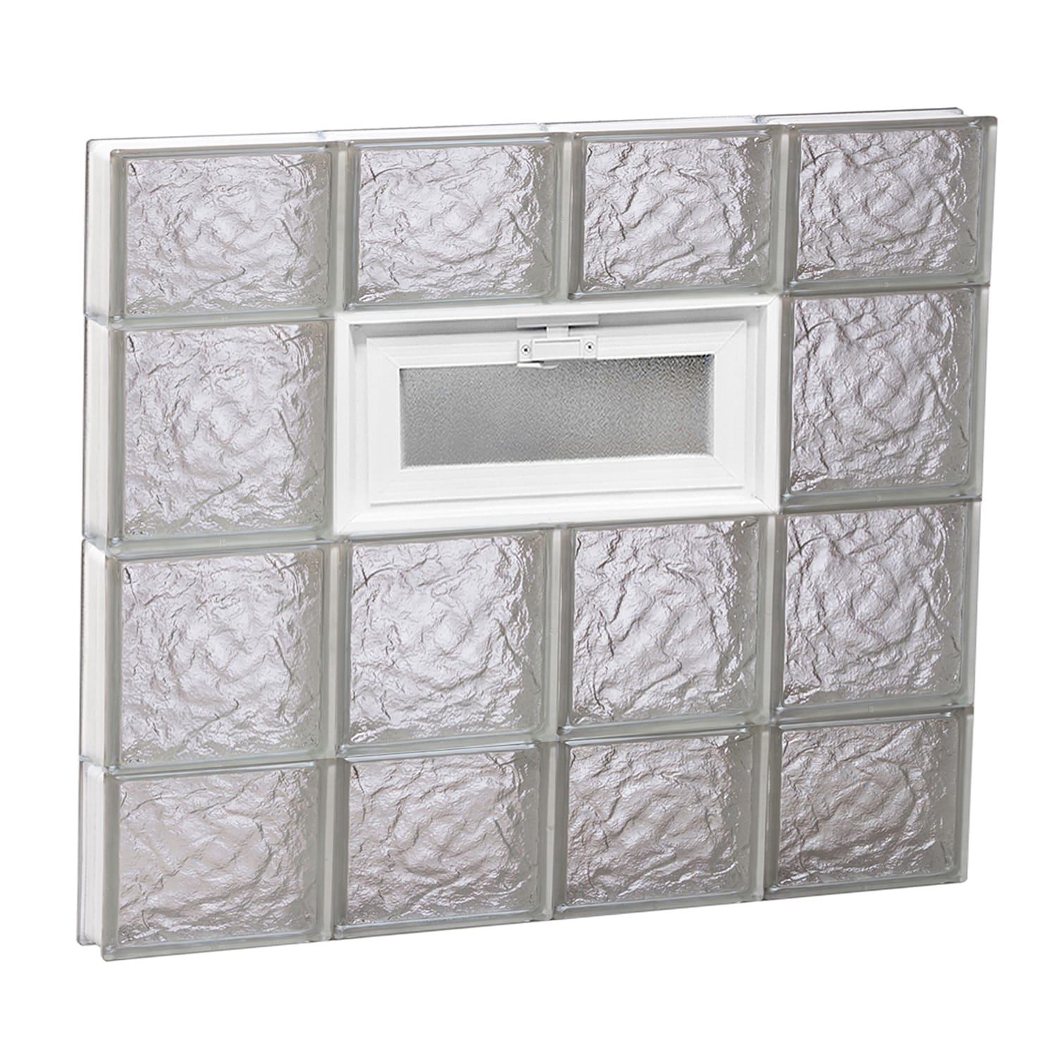 REDI2SET V3228IS Ice Glass 31-in x 27-in Frameless Replacement Vented Glass Block Window