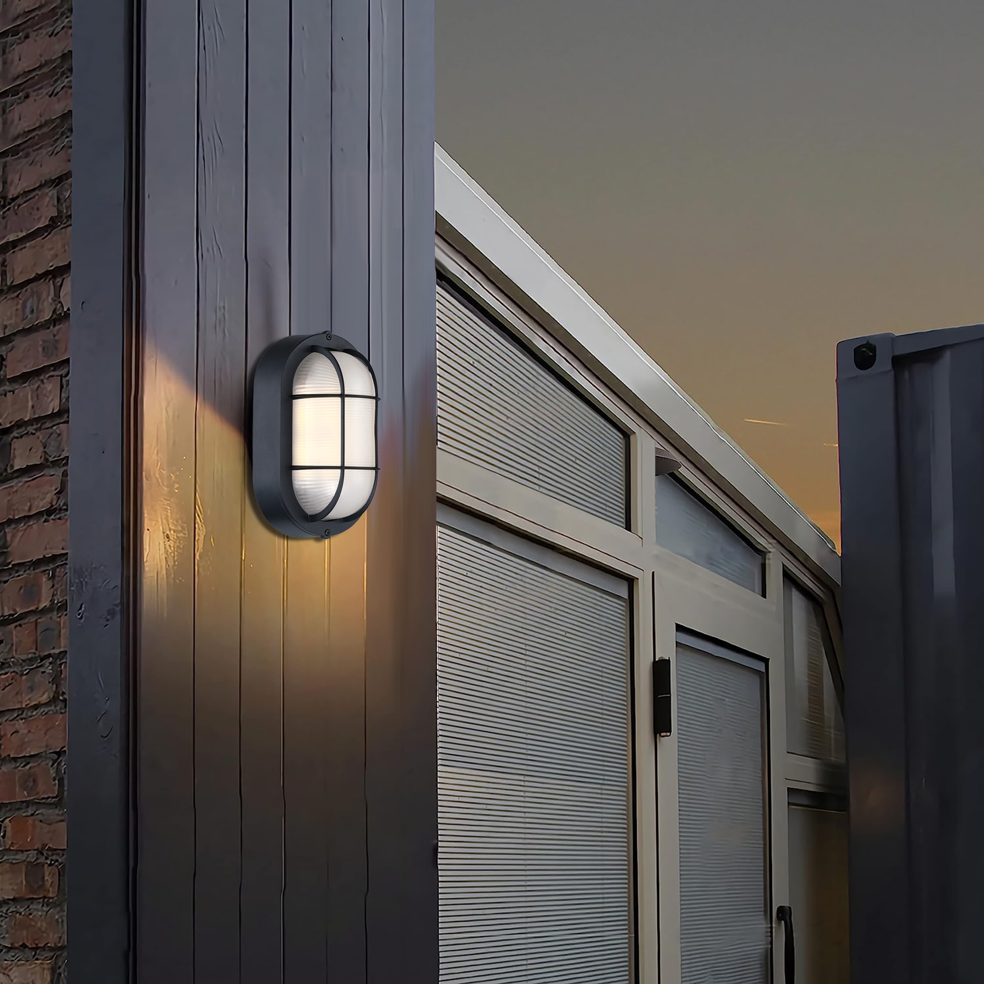 Hukoro 8.5-in H Matte Black Integrated LED Outdoor Wall Light LED ...