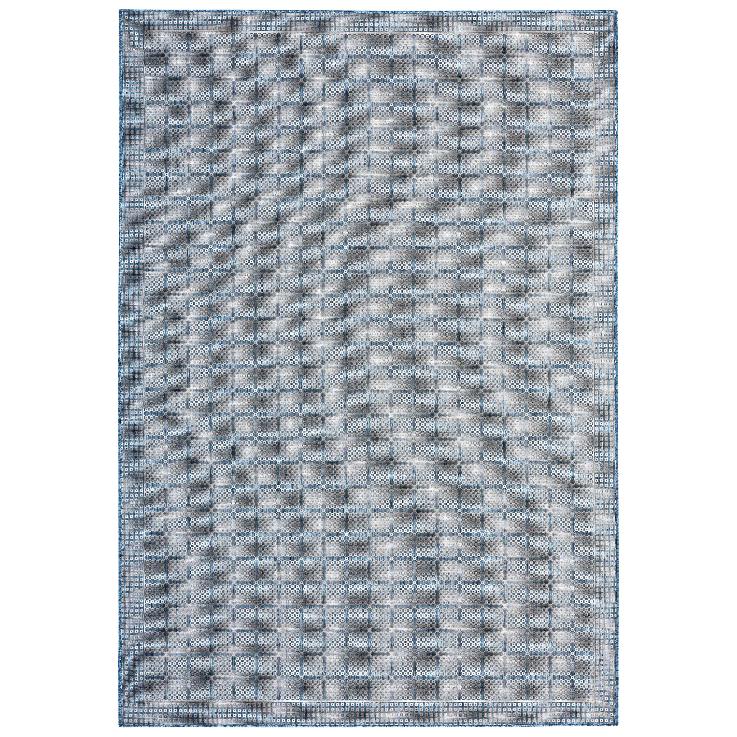 Nicole Miller 2-3752-340 Patio Country Luna 5 x 7 (ft) Polypropylene Blue/Grey Rectangular Indoor/Outdoor Geometric French Country Area rug