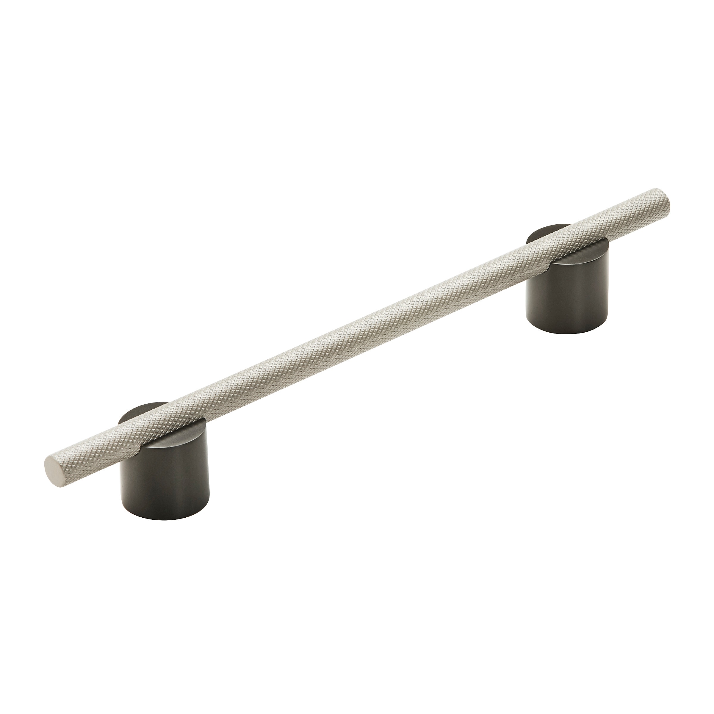 Amerock BP7414160MBSC Transcendent 6-5/16-in , 160mm Center to Center Matte Black/Silver Champagne Cylindrical Bar