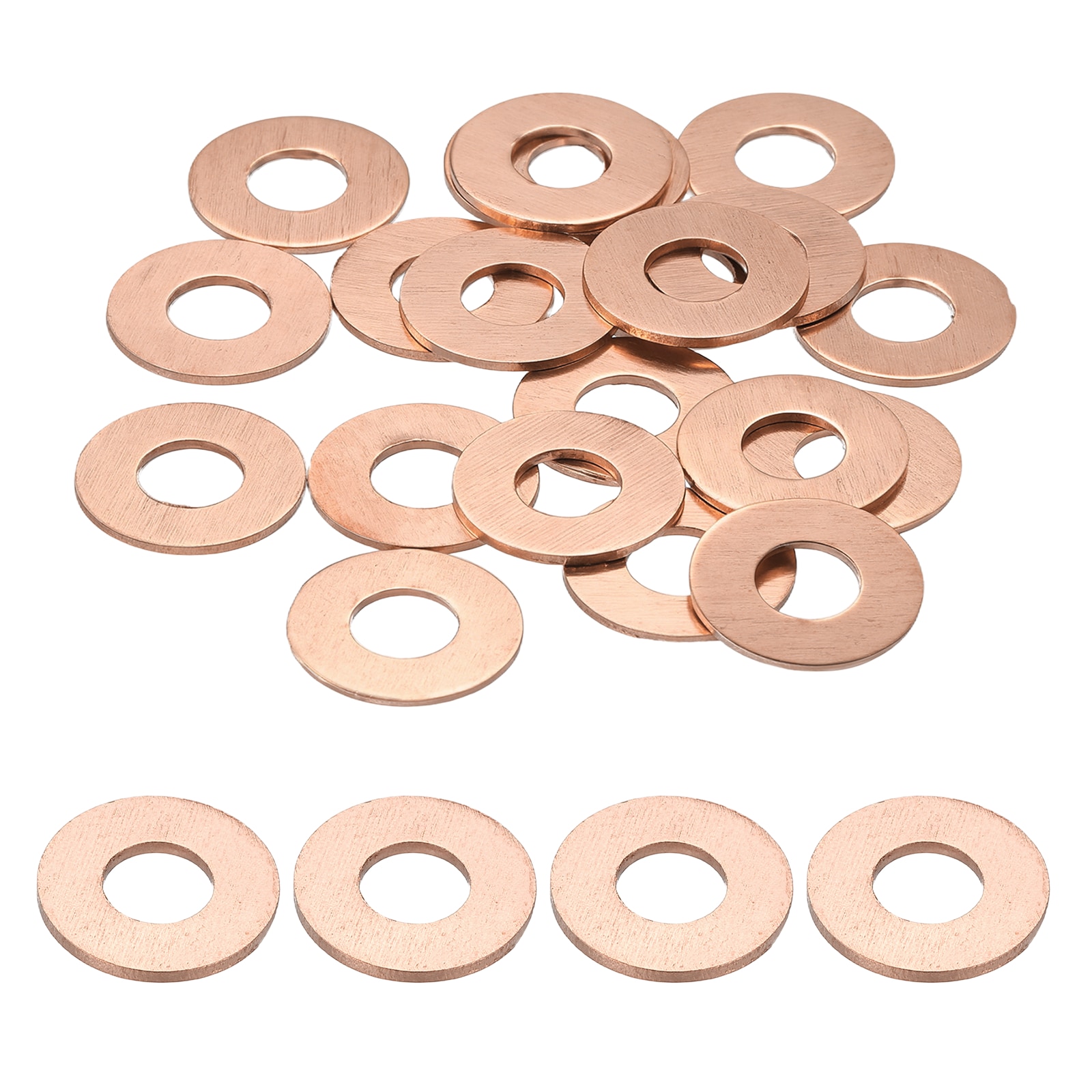PATIKIL M4 Copper Flat Washers (4mm ID 8mm OD 1mm Thick) (66pcs) Sealing Ring Automotive Drain Plug Gaskets Flat Oil Crush Washer Spacers Suit for - Fasten Screws/Faucets #S26080600UX5994