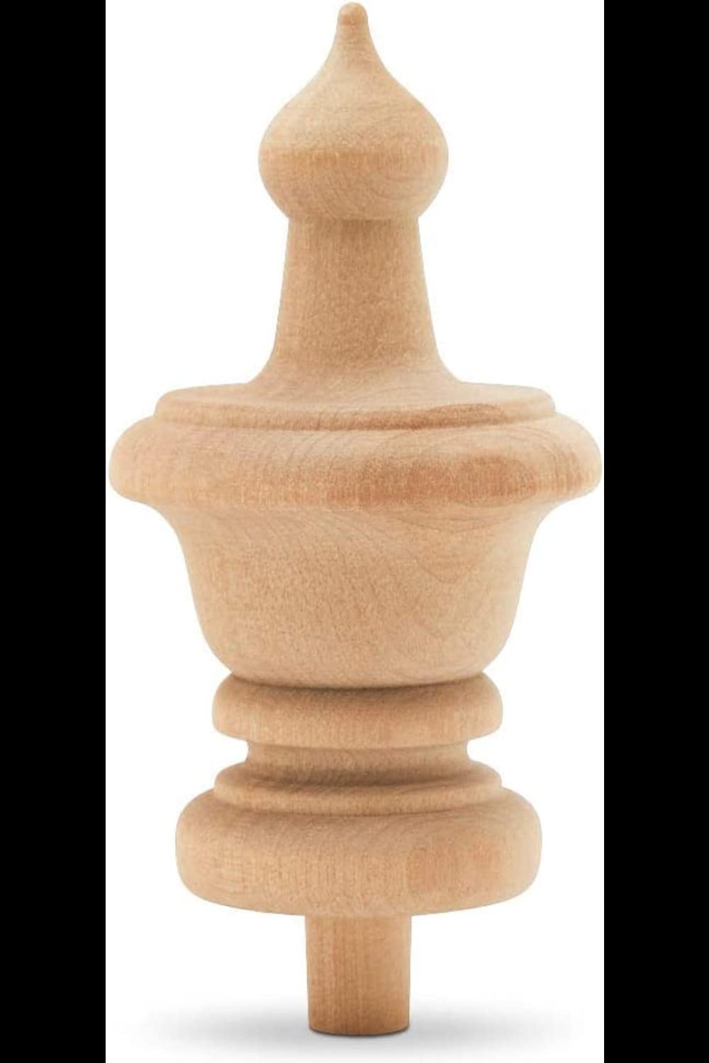 Woodpeckers Crafts Unfinished Wood Finials Decorative,4-1/4 in.- Pack of 12 Large Craft Finials in Brown | MF-FIN-414-P12