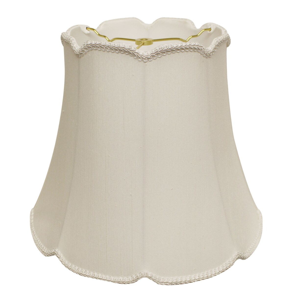 HomeRoots 4000469736 14-Inches x 16-Inches White Silk Bell Lamp Shade