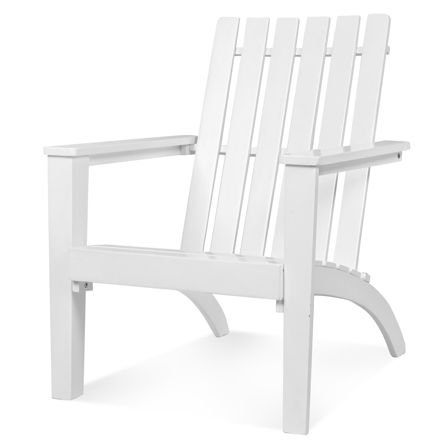 Forclover Patio Adirondack Chair White Wood Frame Stationary