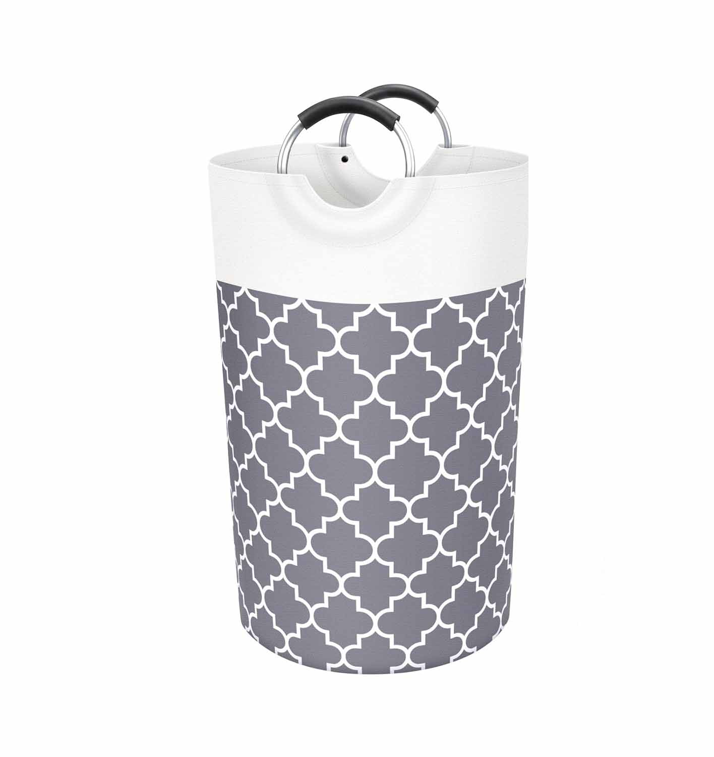 Etokfoks  82L large tall collapsible laundry basket hamper bag with soft grip aluminum handles and waterproof fabric for clothes bedding and