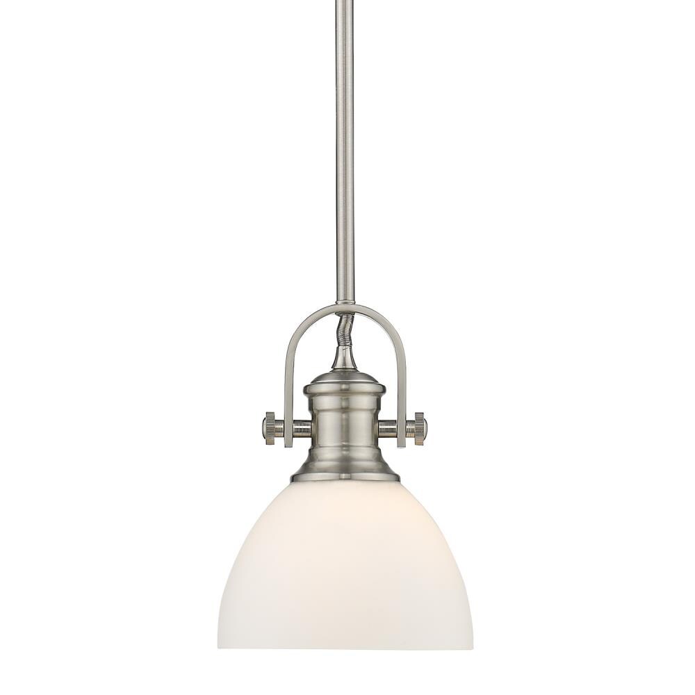 Golden Lighting Hines Chrome Transitional Opal Glass Bowl Pendant Light