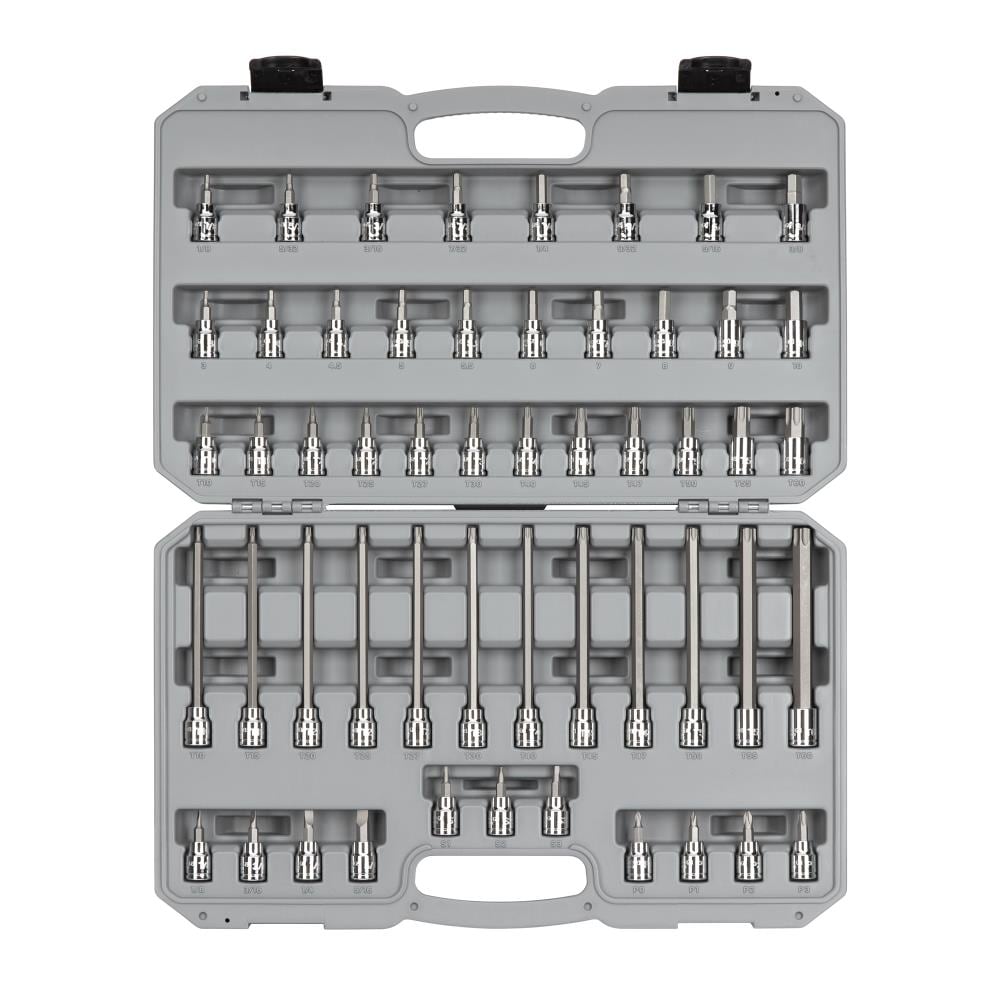 TEKTON SHB91311 53-Piece 3/8-in Drive Set Hex/Torx/Phillips/Slotted/Square Bit Driver Socket Set