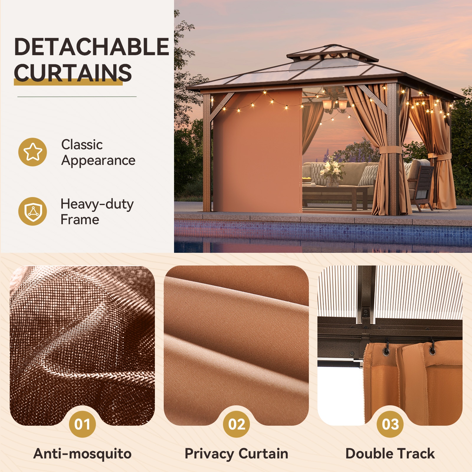 AOXUN SG301YE01A-QF Wood-Resin-Gazebos - View #6