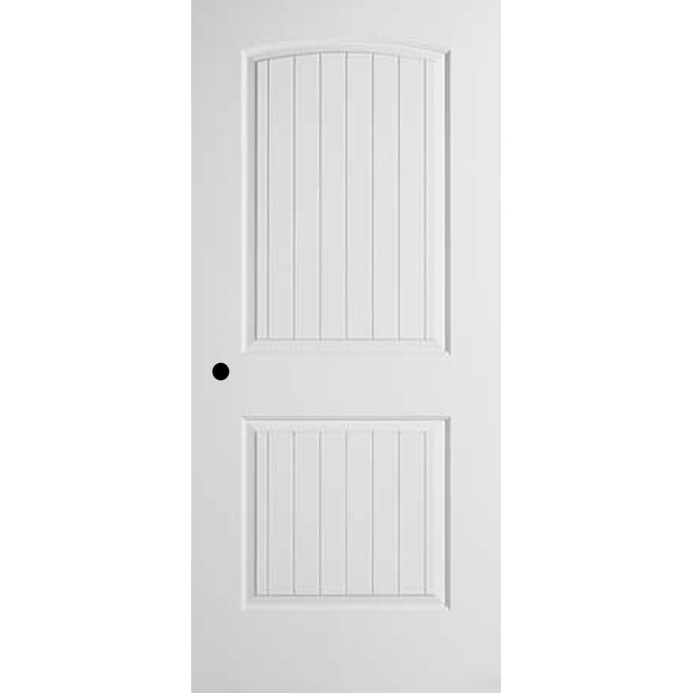 RELIABILT 24-in x 80-in Hollow Core 2-panel Round Top Plank Right Hand Smooth Primed Molded Composite Flat Jamb Single Prehung Interior Door in White -  LOE830313