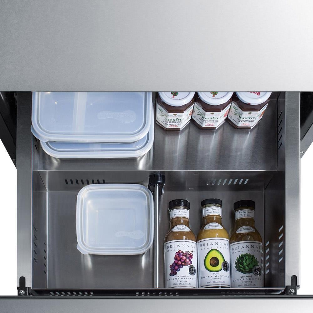 Summit 24 in. 2.0 cu. ft. Outdoor Refrigerator Drawer - Stainless  Steel/Panel Ready