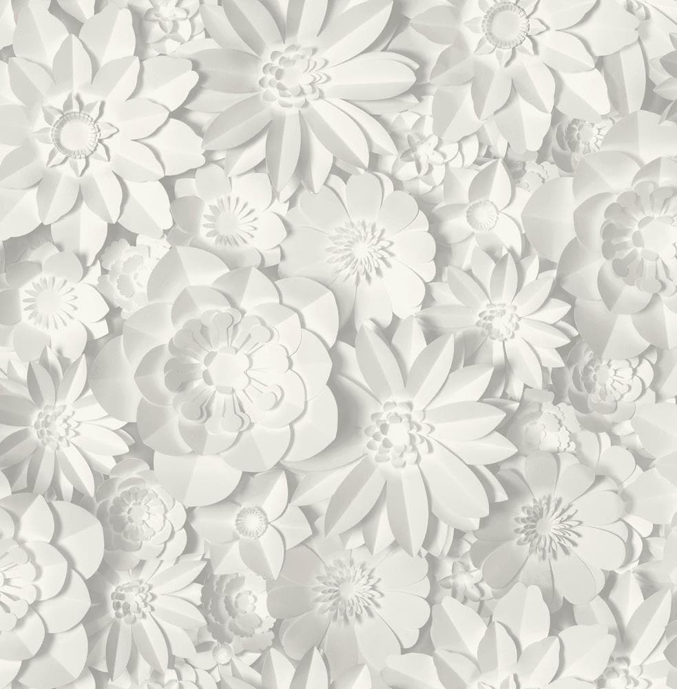White and Green Vintage Floral Wallpaper, Customised | lifencolors