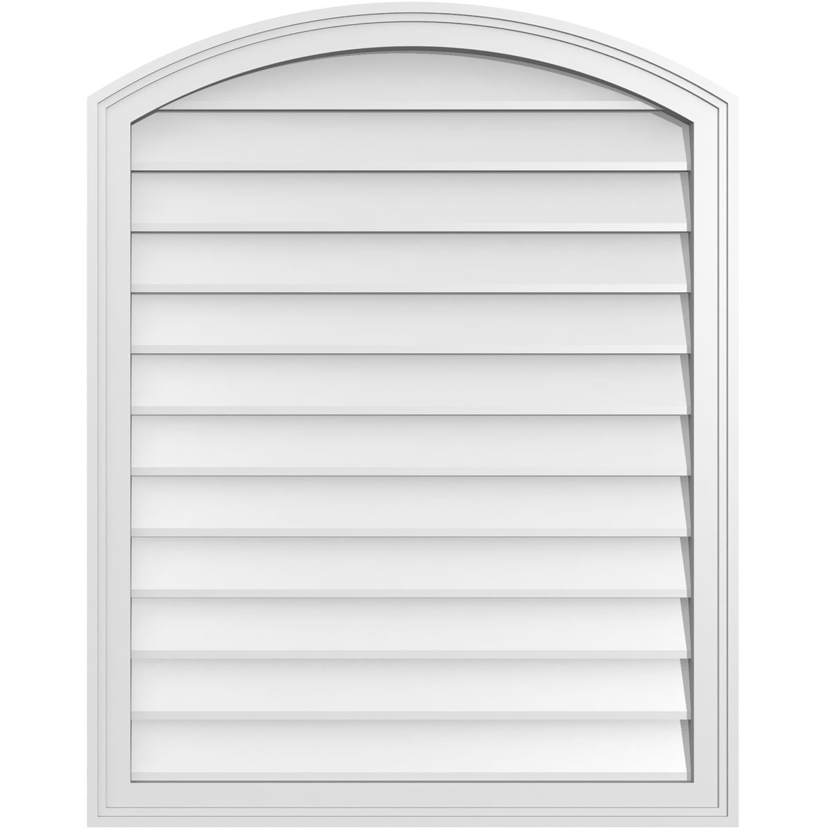 Ekena Millwork GVPAR30X3802SN 30-Inches x 38-Inches Off-white Round top PVC Gable Louver Vent