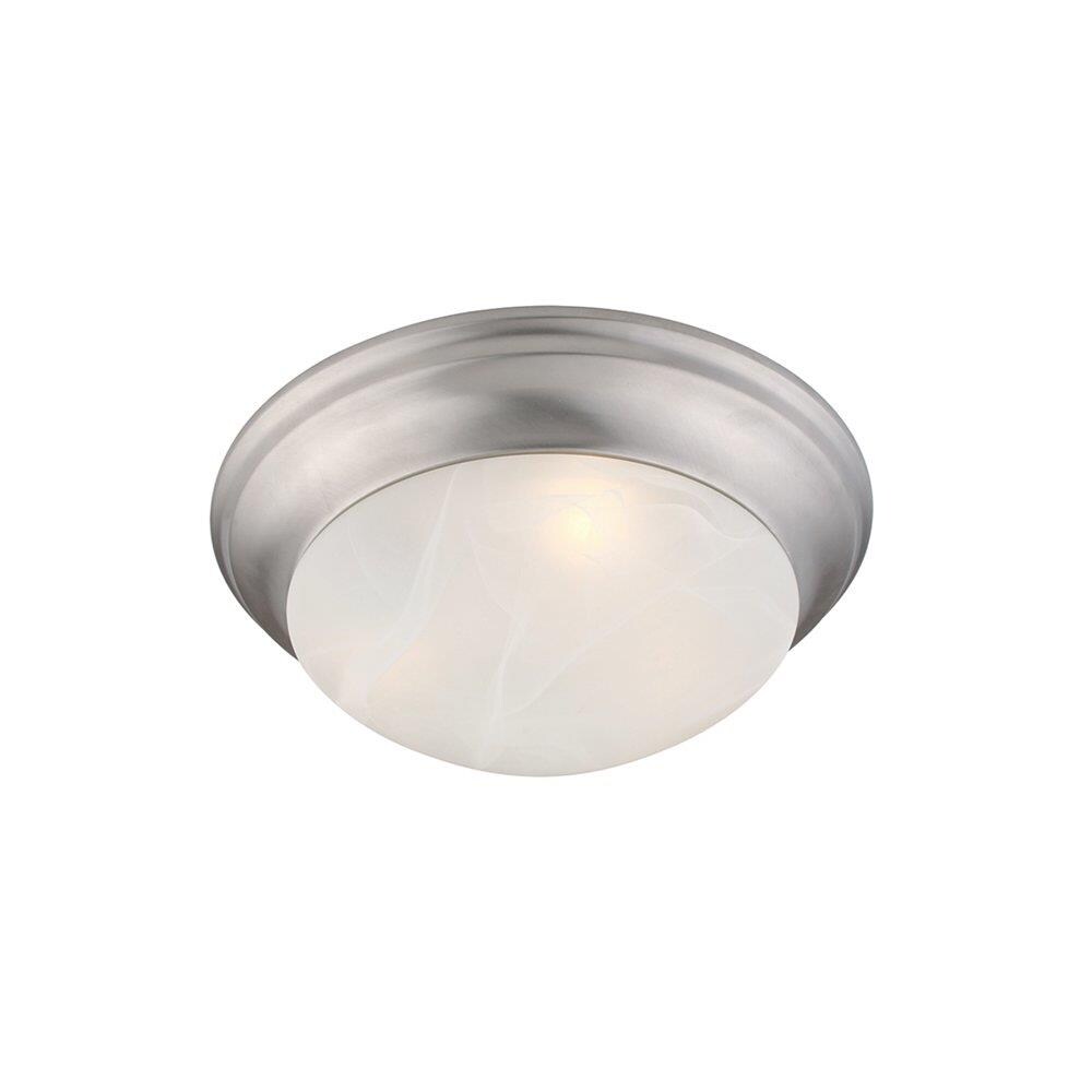Livex Lighting 7301-91 Omega 1-Light Brushed Nickel Flush Mount Light