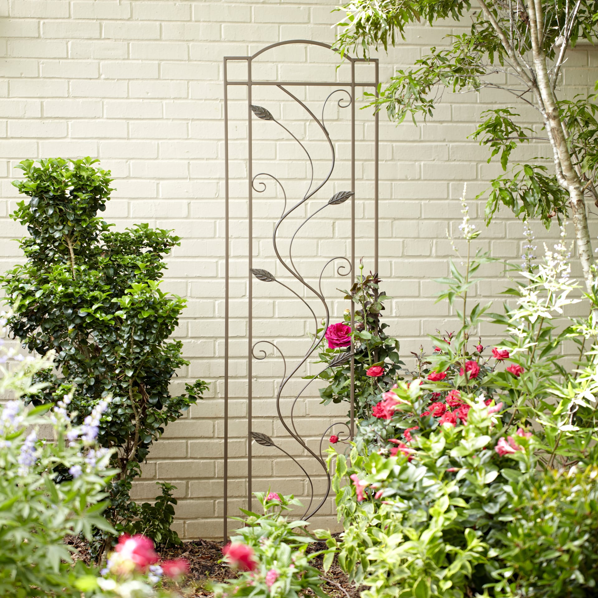 Garden Treasures 20-in W x 72-in H Rust Garden Trellis in the Garden ...