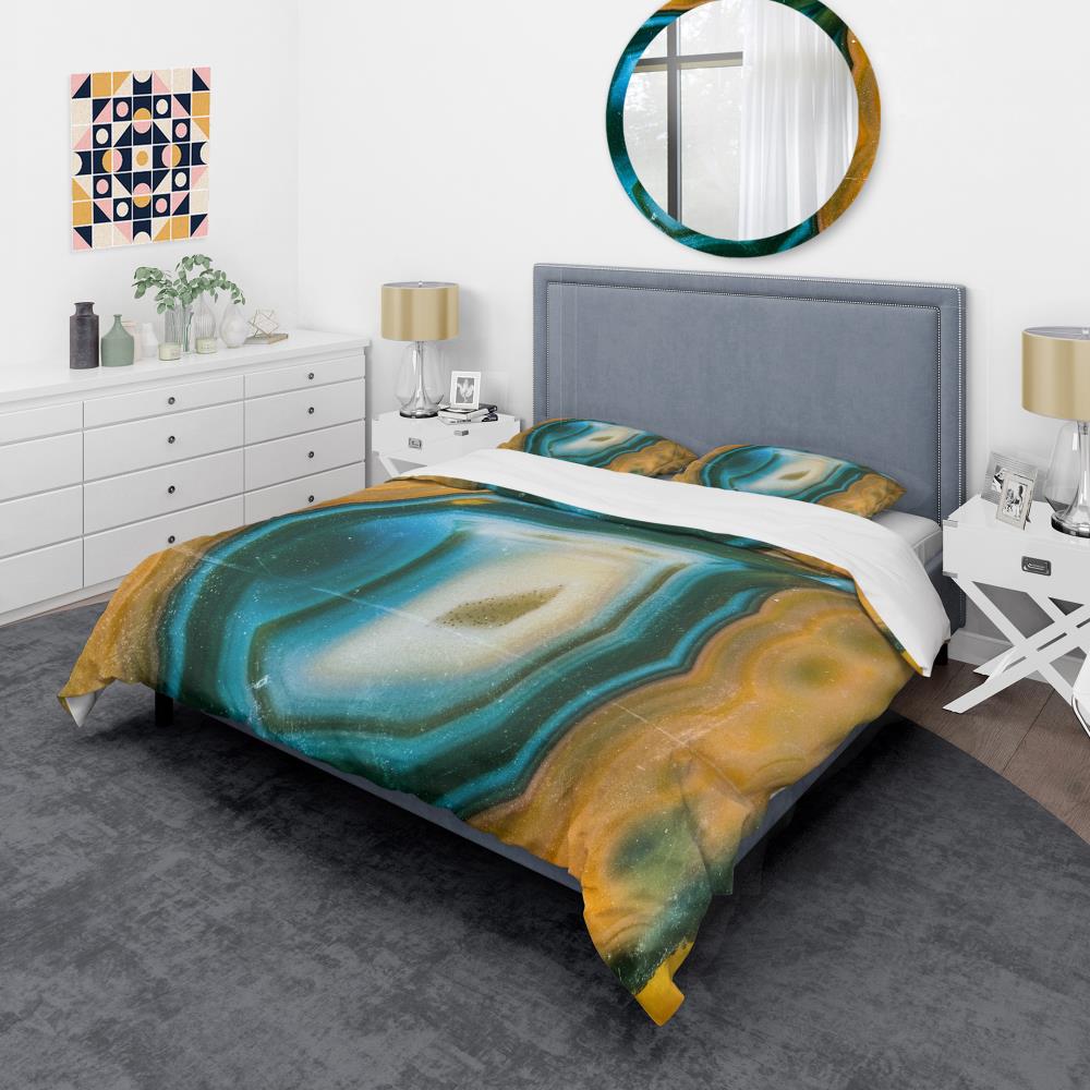 Designart BED14380-T 3 -Piece Blue Twin Duvet cover Set