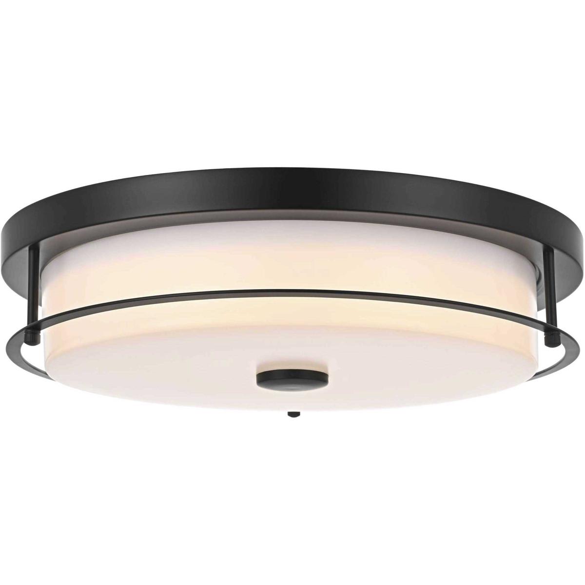 Elegant Lighting Living District LD304F16BK Kolson 1 Light 16 inch Black Flush Mount Ceiling Light