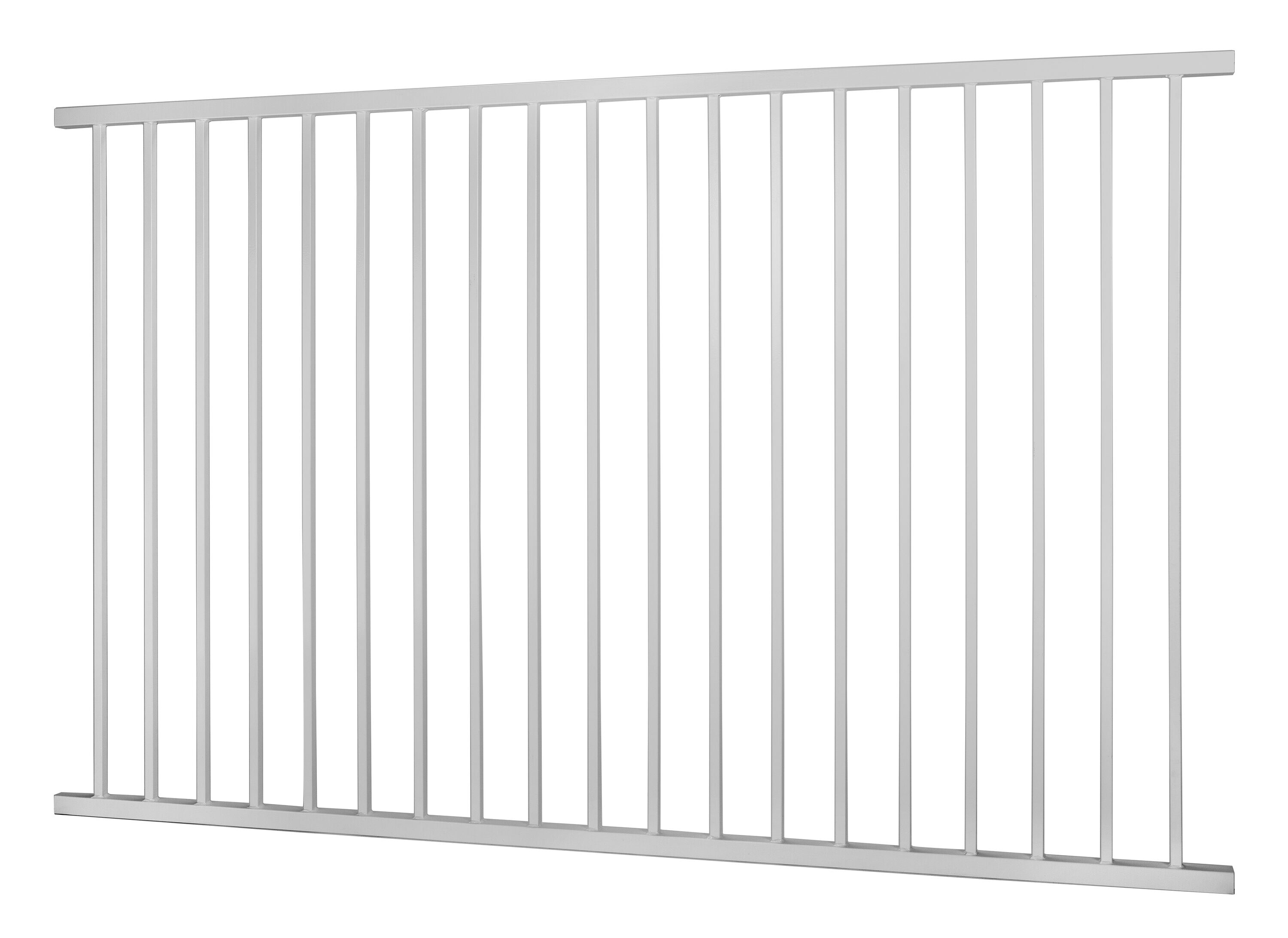 Monroe 5-ft H x 8-ft W White Steel Decorative Fence Panel
