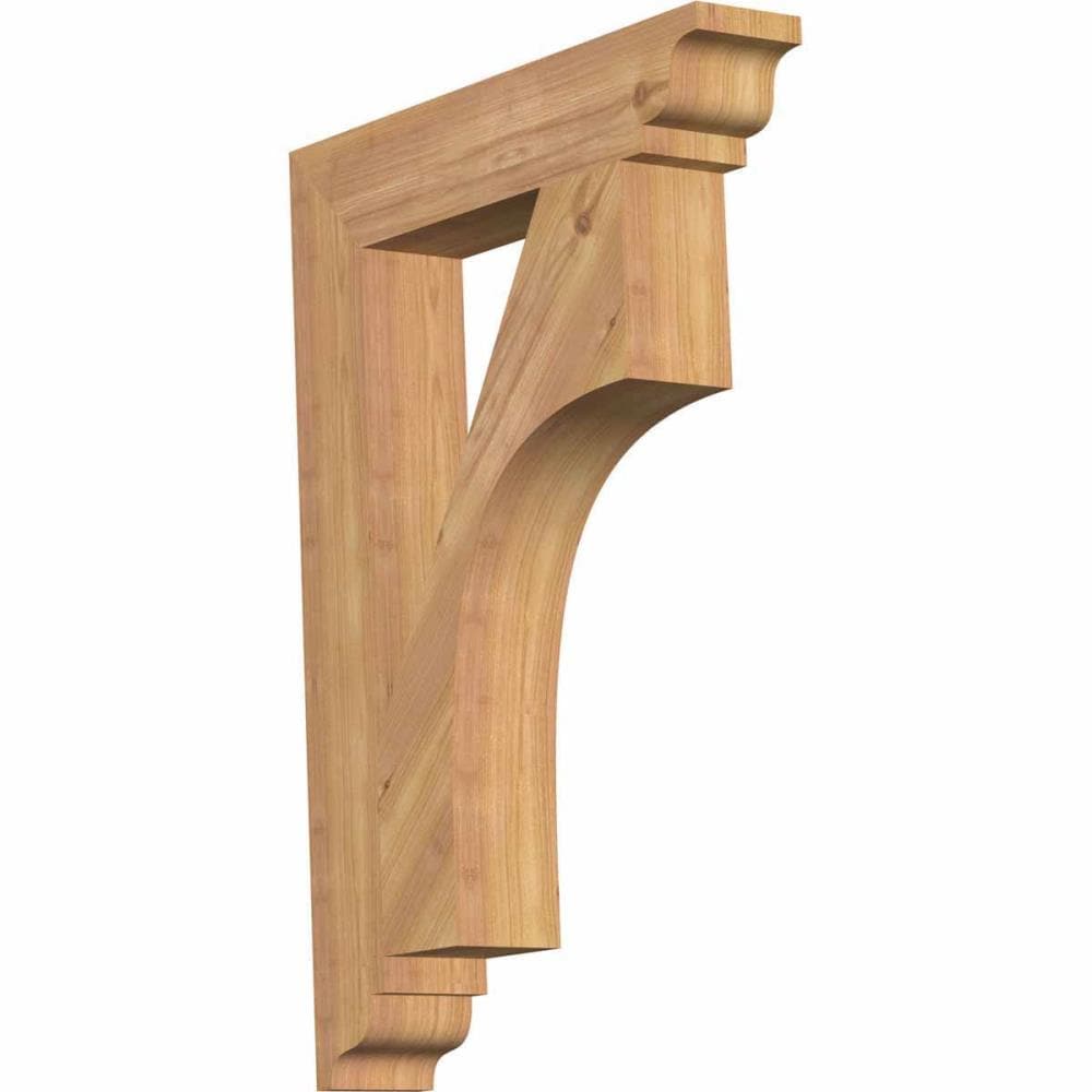 Ekena Millwork BKT04X20X28WTL01SWR Westlake traditional smooth 3-1/2-in x 20-in x 28-in Western red cedar Brown Wood Standard bracket