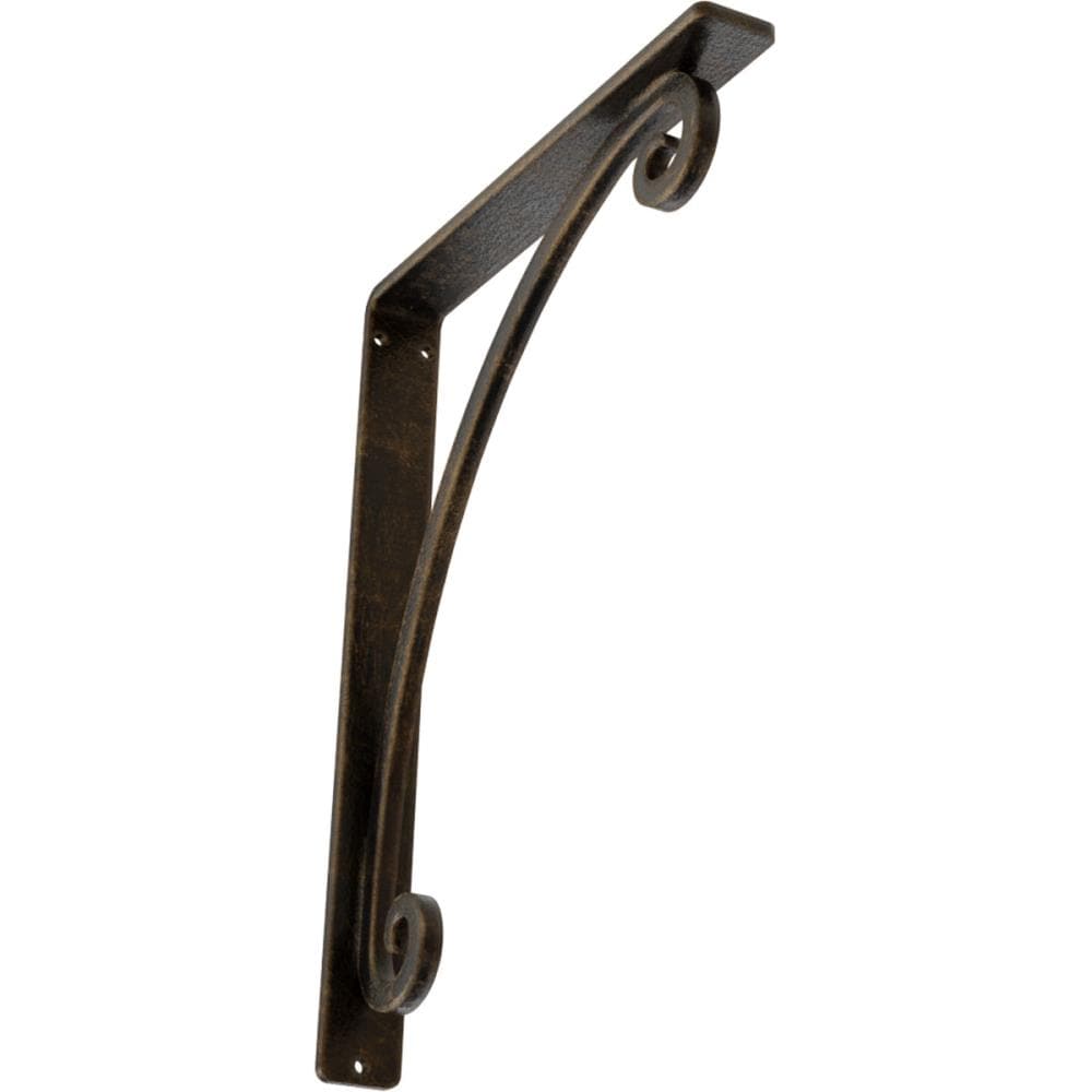Ekena Millwork BKTM01X10X12SLEABS Legacy 10-in x 1.5-in x 12-in Antique brass Wrought iron Mounting bracket