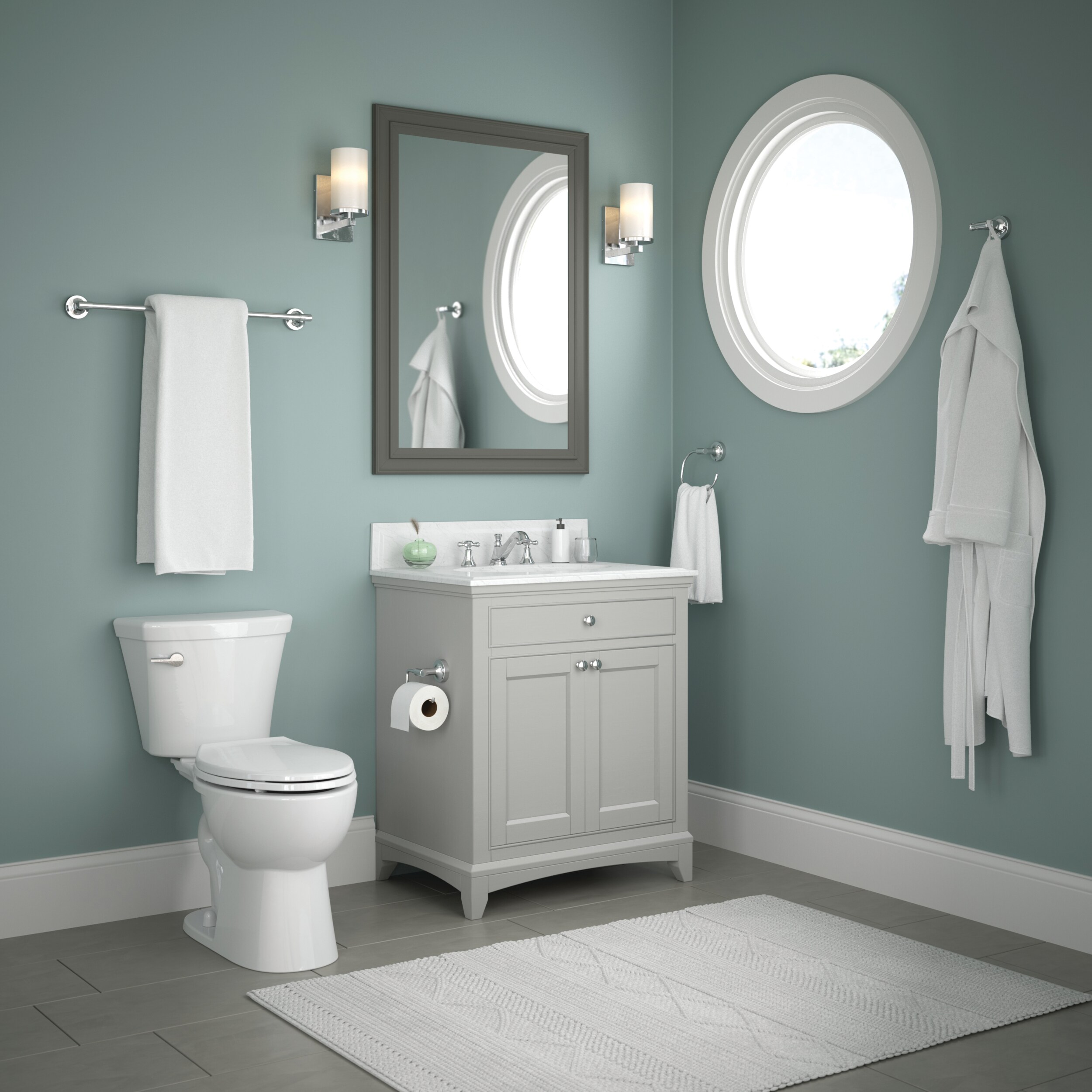 Polished Chrome Double Towel Hook with Mounting Hardware