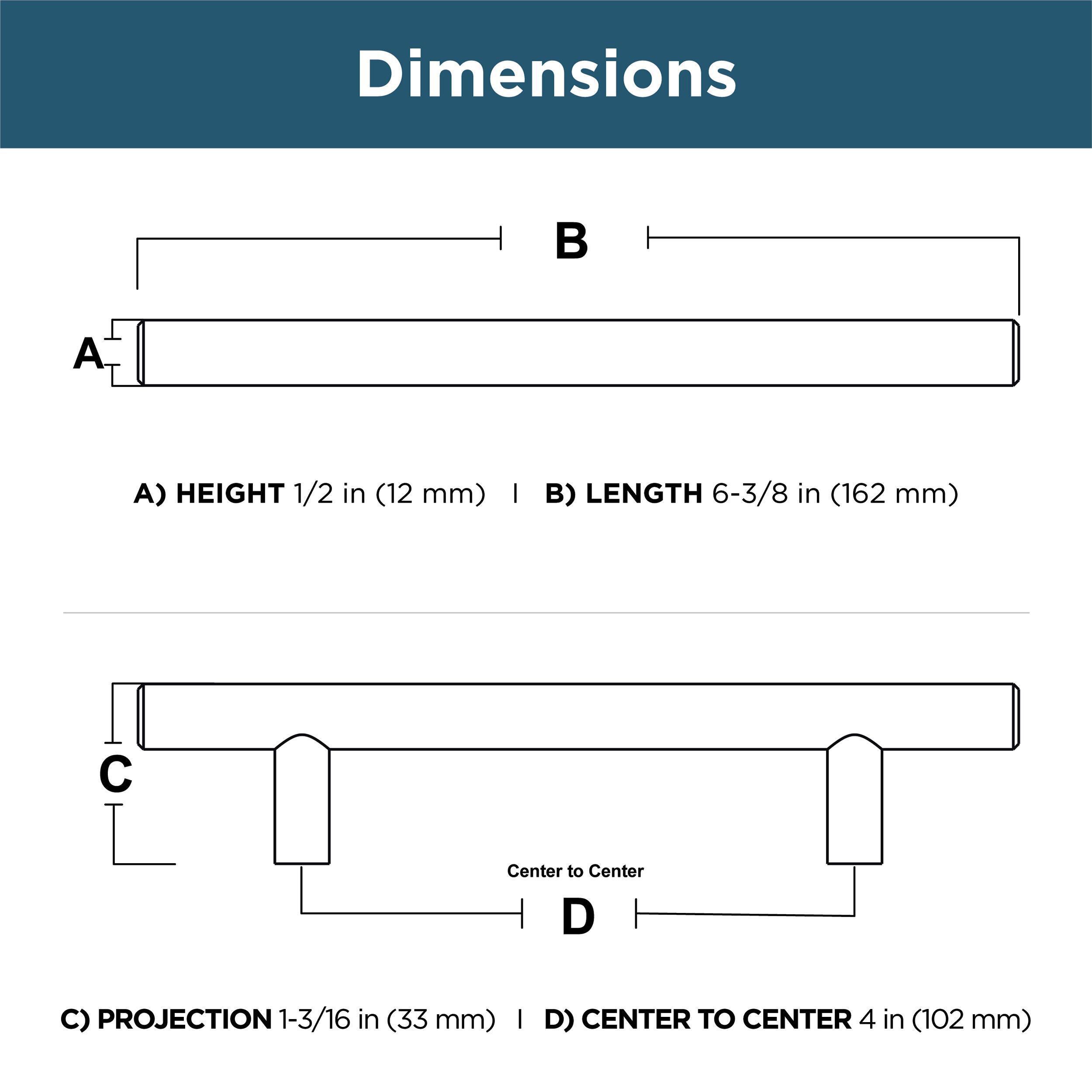 Franklin Brass Solid Bar 4-in (102Mm) Center to Center Stainless Steel ...