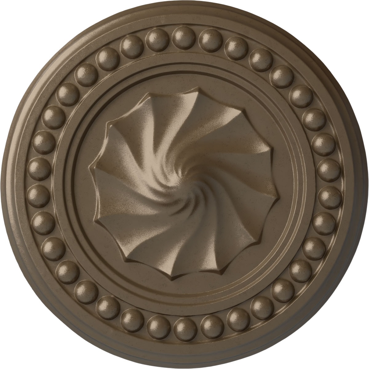 Ekena Millwork CM15FOWSS Foster Shell 15.75-in W x 15.75-in L Painted Warm Silver Polyurethane Whole Ceiling Medallion