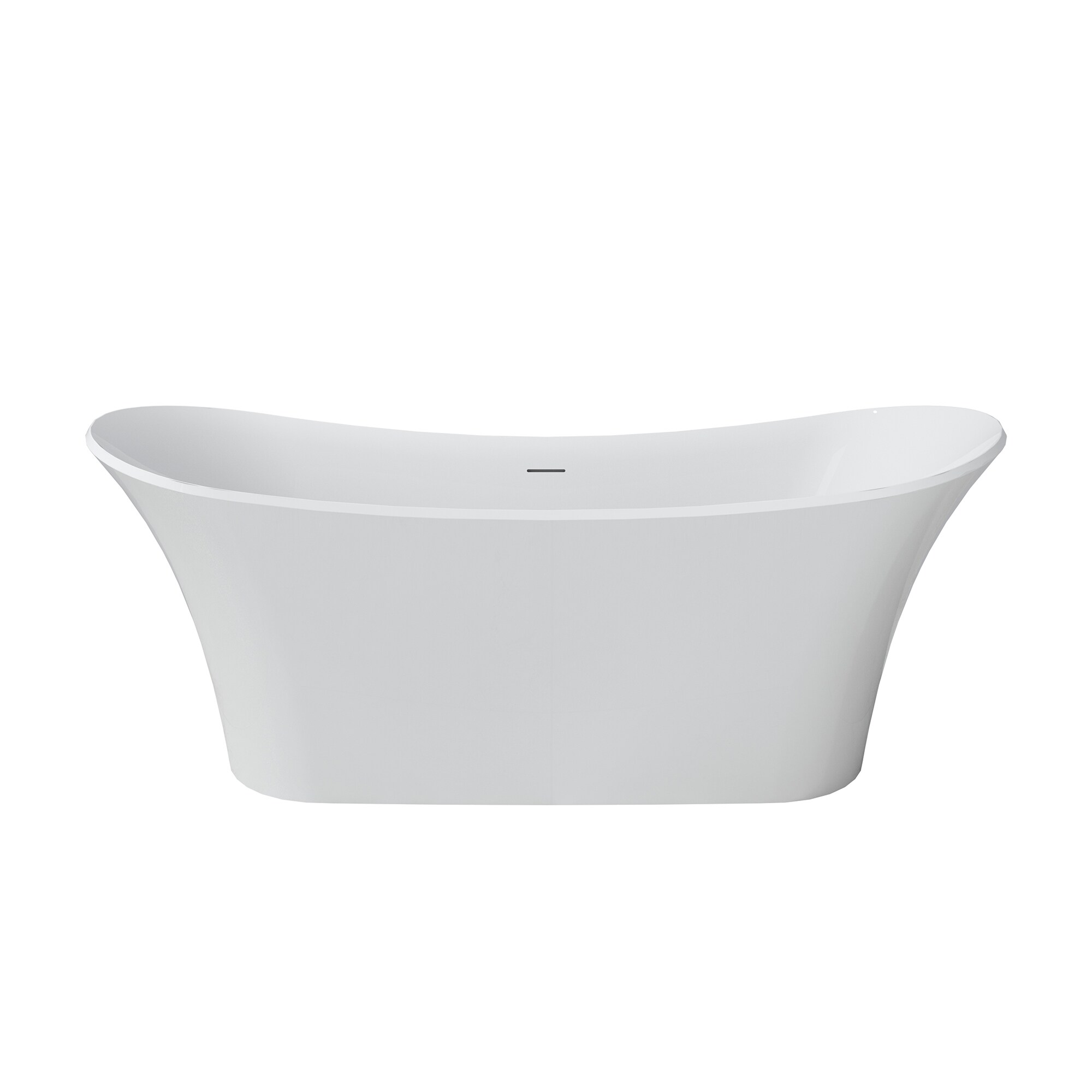CASAINC CA-8832-SF69MW 28.35-in x 68.9-in Matte White Solid Surface Oval Freestanding Soaking Bathtub with Drain ( Center Drain )
