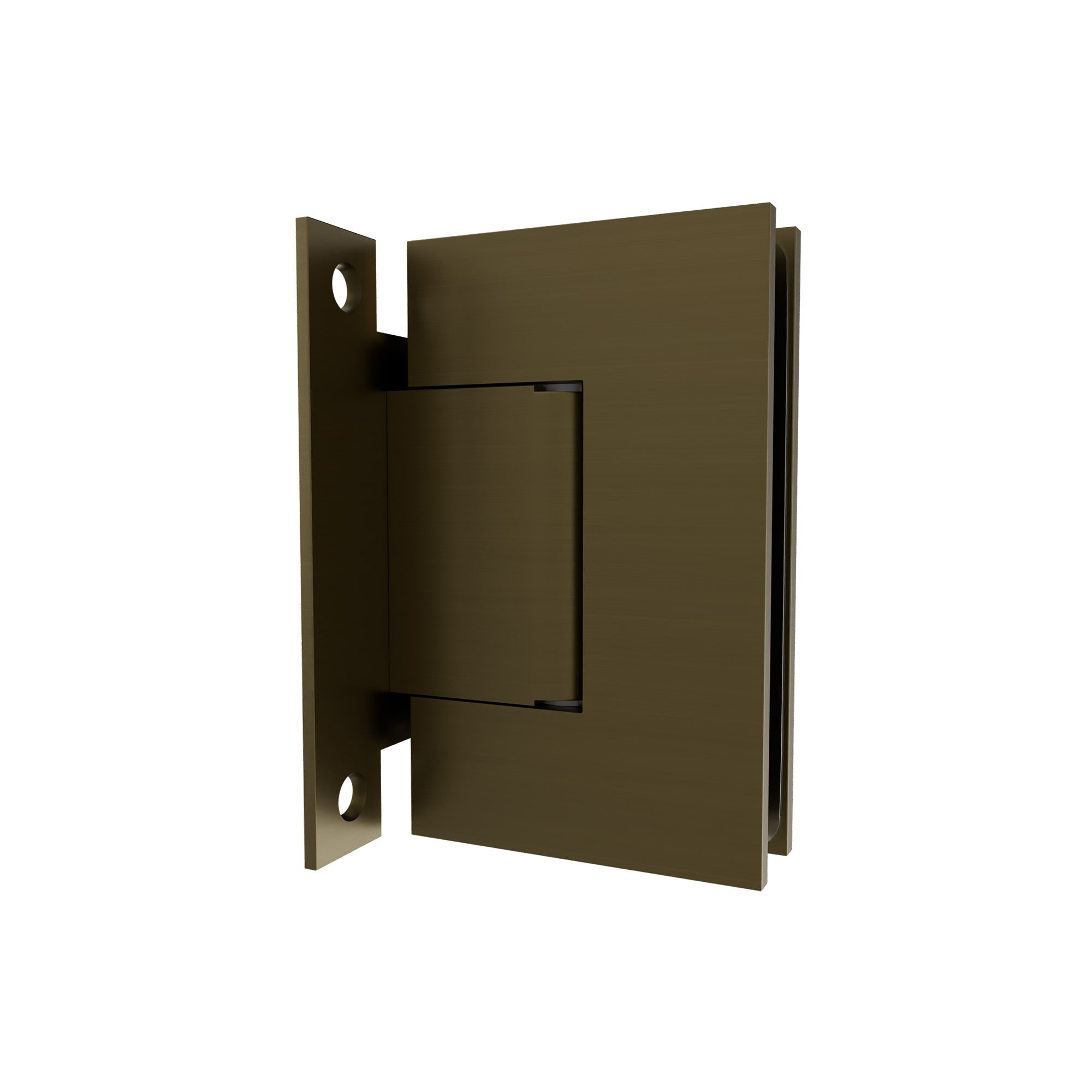 Brixwell  GH037BBRZ Wall Mount H-Back Plate Hinge Brass Material 5/16 In To 1/2 In Glass Thickness Brushed Bronze Finish