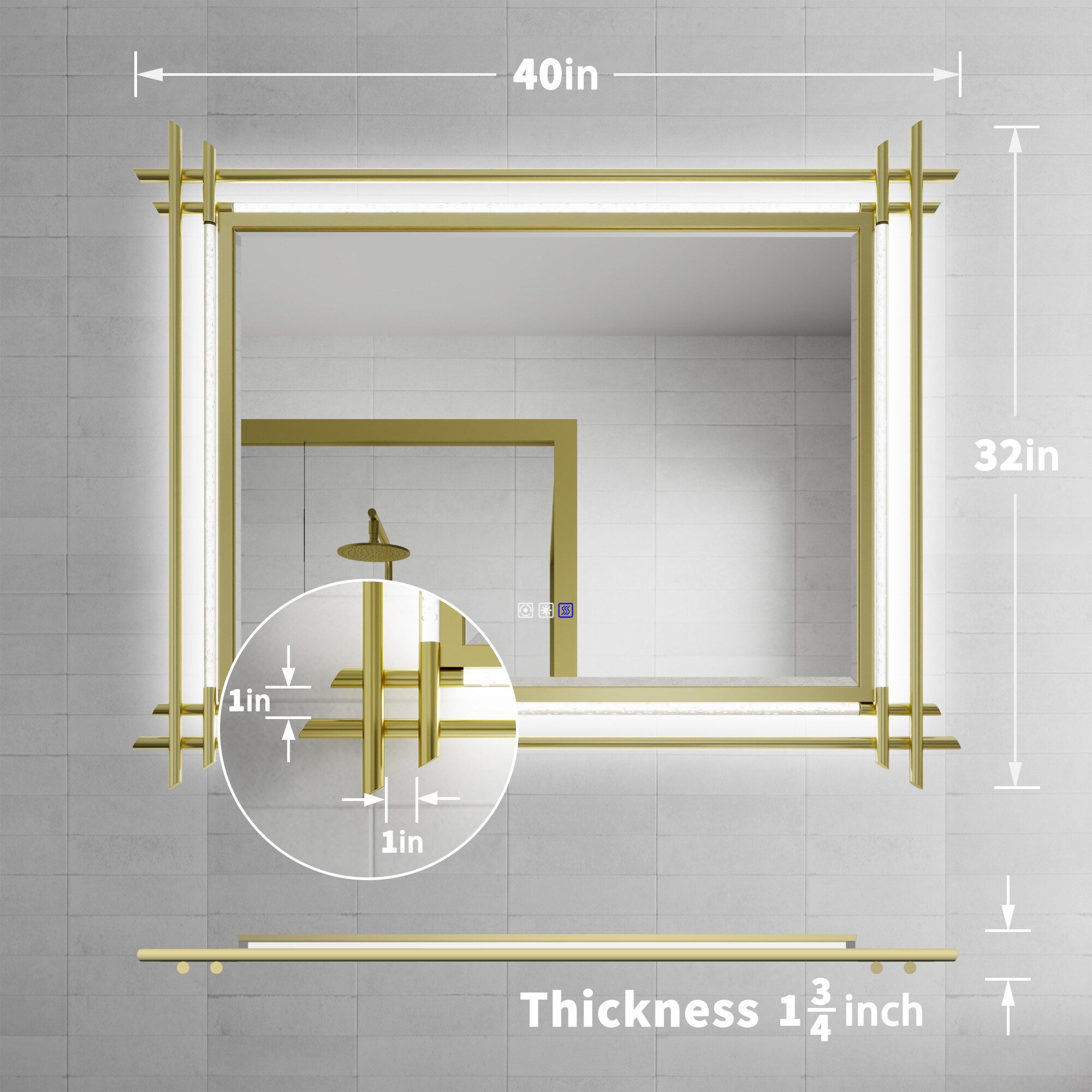 ExBrite EXBM4032V13GXX Framed-Bath-Mirrors - View #2