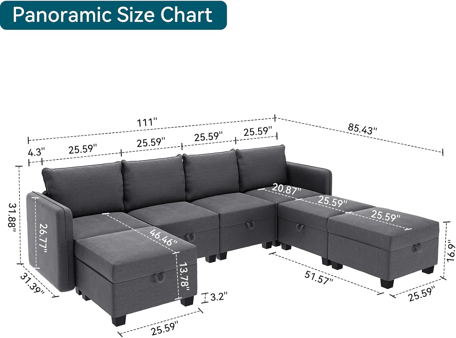 WhizMax PD-VAM-33RGE59A Sofas-Loveseats - View #2