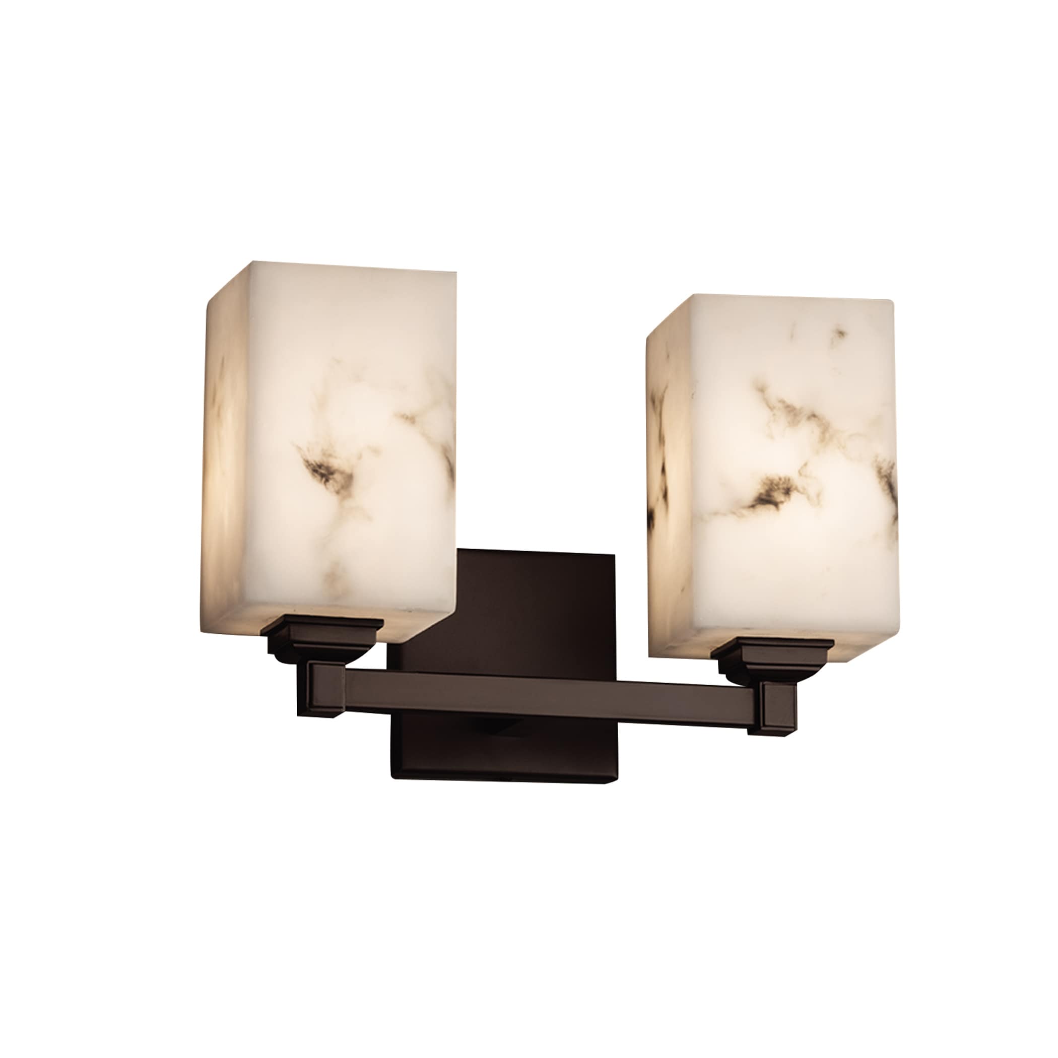 Justice Design Group FAL-8432-15-DBRZ LumenAria 13-in 2-Light Dark Bronze Transitional Vanity Light