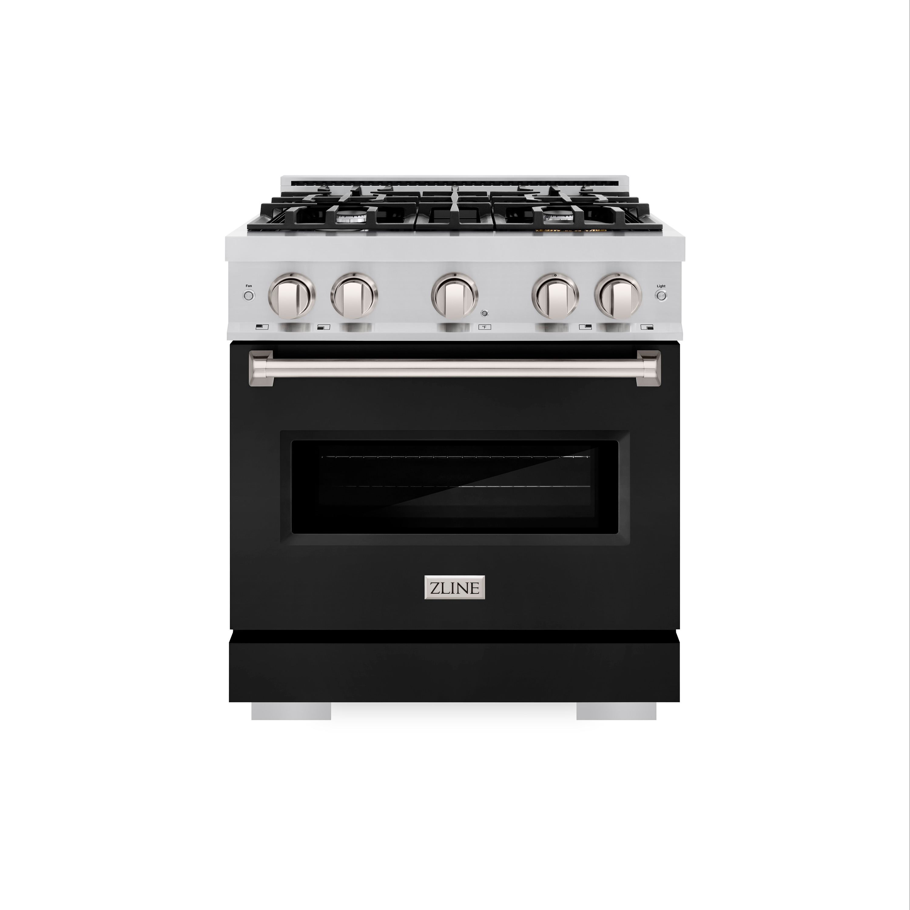 ZLINE KITCHEN & BATH CGR-BLM-30 Classic 30-in 4 burners 4.2-cu ft Convection Oven Freestanding Liquid Propane Gas Range ( Stainless Steel, Black Matte Door )