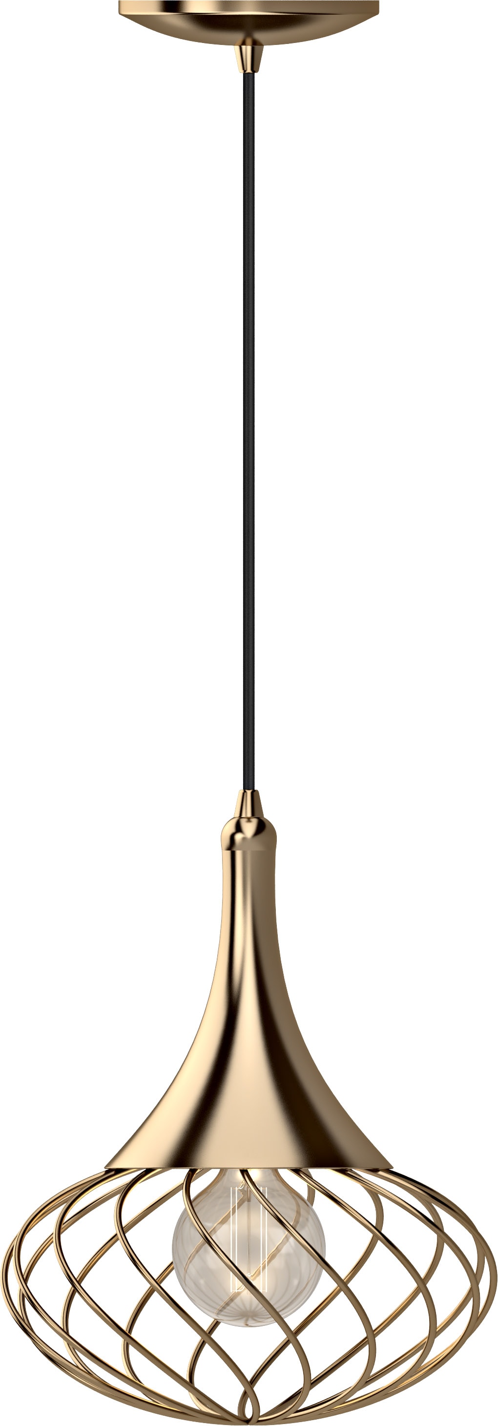 Compact Contemporary 10" Antique Gold Mini Globe Pendant