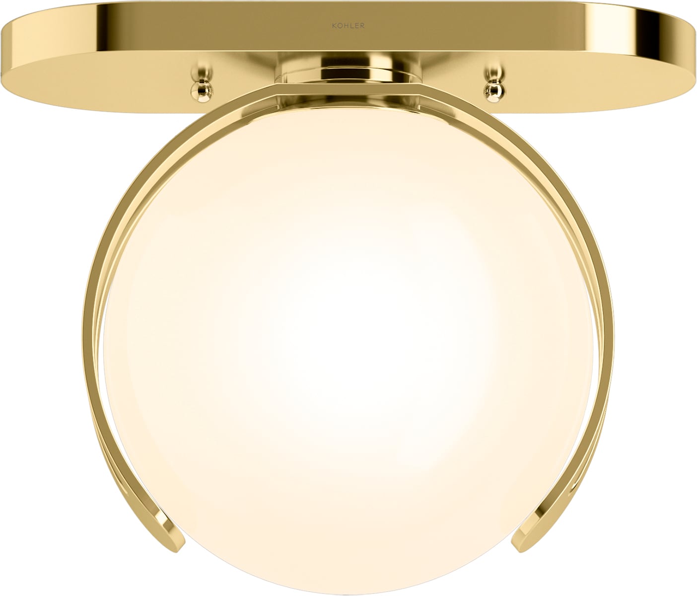 KOHLER 32374-FM01-2PL Kraga 1 -Light 14-in Polished Gold Flush Mount Light