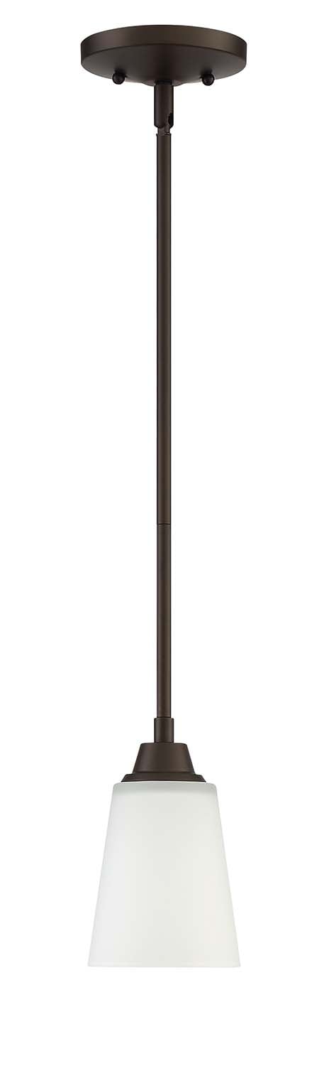 Craftmade 41991-ESP Grace 1 -Light Espresso Transitional Frosted glass Bell Mini Hanging Pendant light