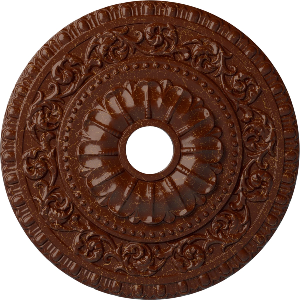 Ekena Millwork CM23VABMC Vaduz 23.5-in W x 23.5-in L Painted Burnished Mahogany Crackle Polyurethane Whole Ceiling Medallion
