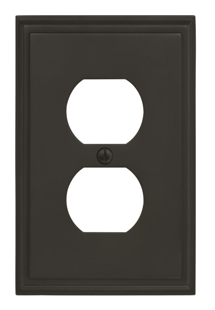 Amerock BP36522BBR 1 -Gang Standard Size Black Bronze Zinc Indoor Duplex Wall Plate