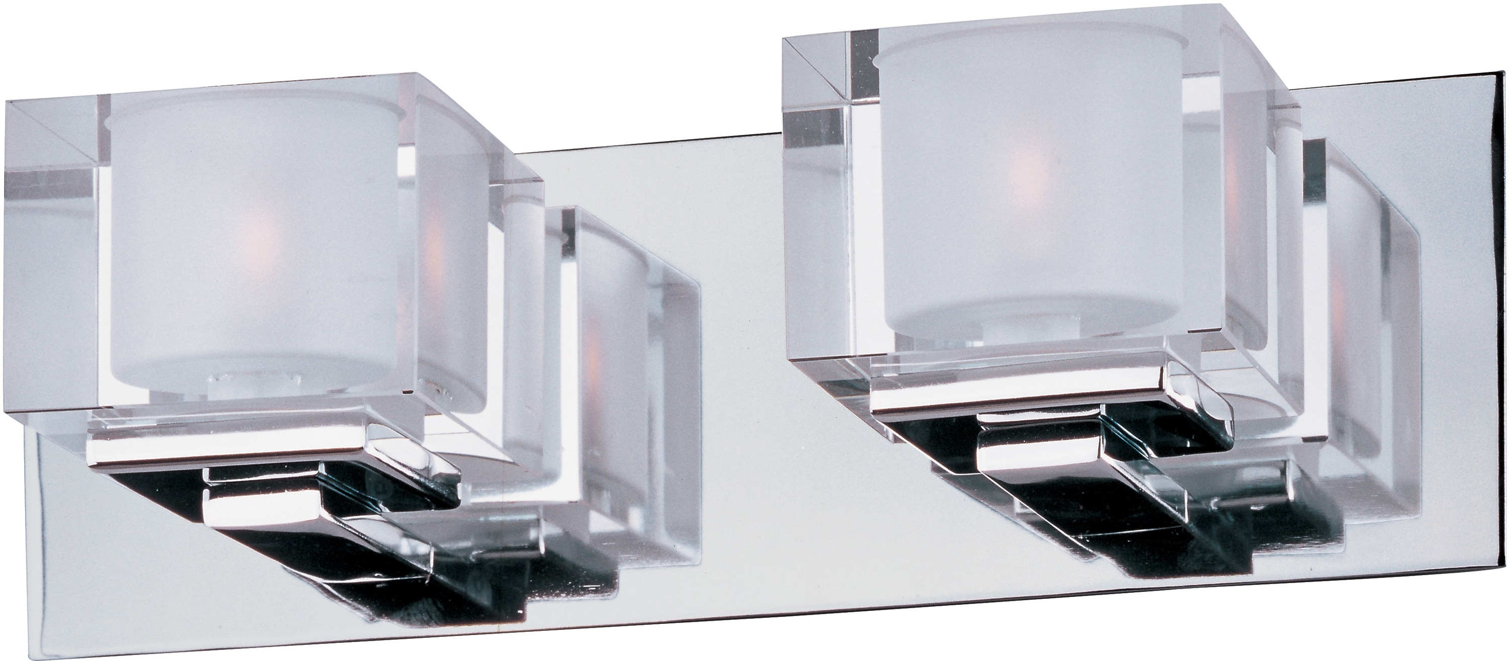 Maxim Lighting 10002CLPC Cubic 14.5-in 2-Light Polished Chrome Modern/Contemporary Vanity Light