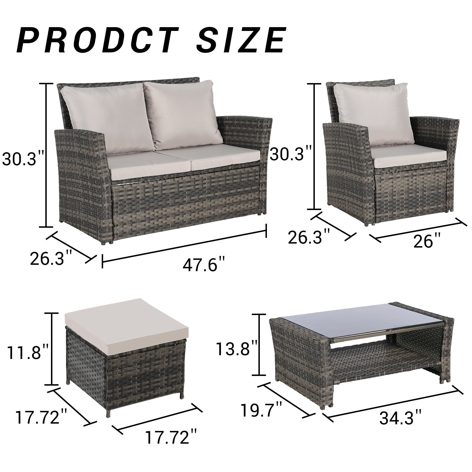 SINOFURN SYB670038LG Patio-Conversation-Sets - View #3