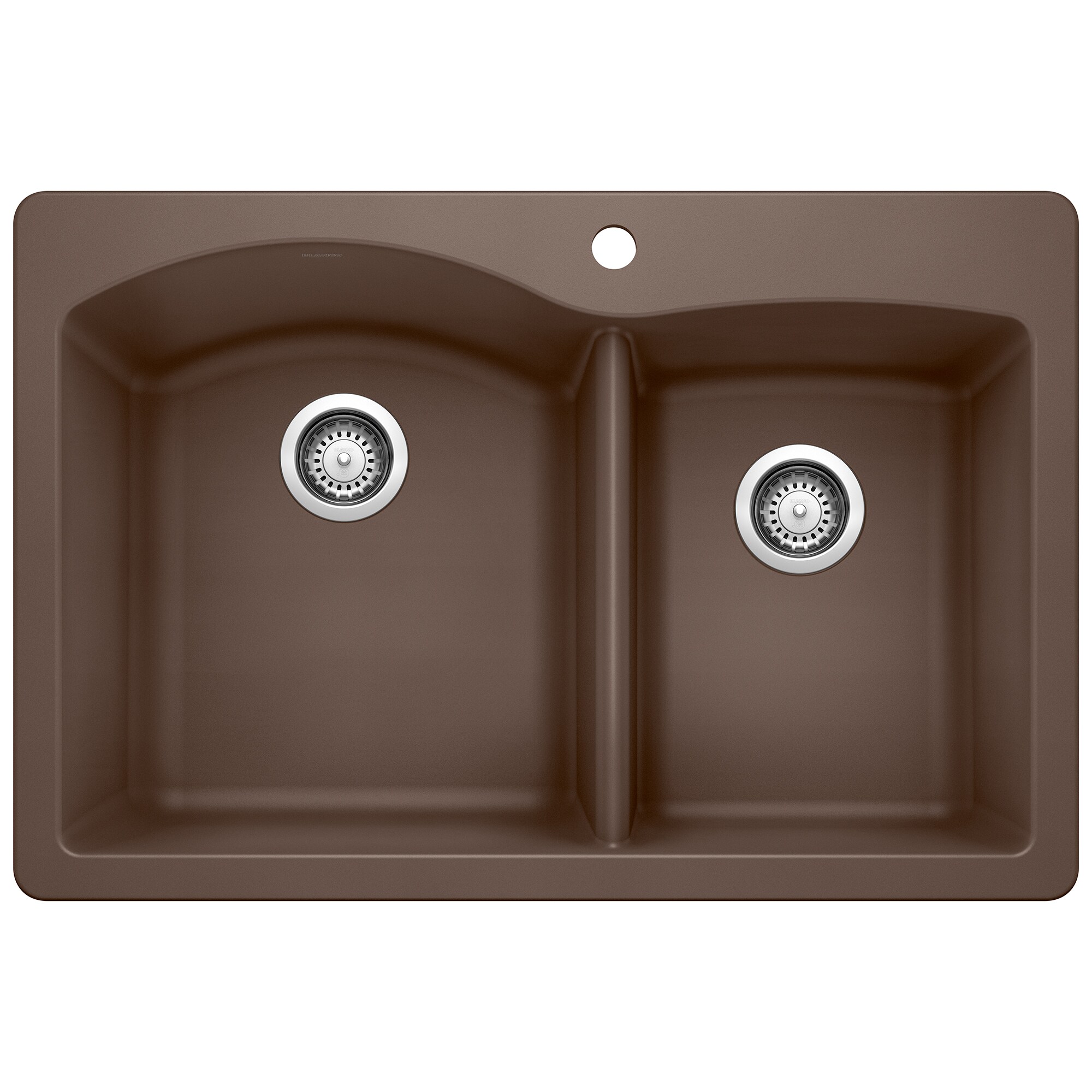BLANCO 440213 Diamond Silgranit Drop-in or undermount 33-in x 22-in Granite Double offset bowl 1-Hole Kitchen Sink