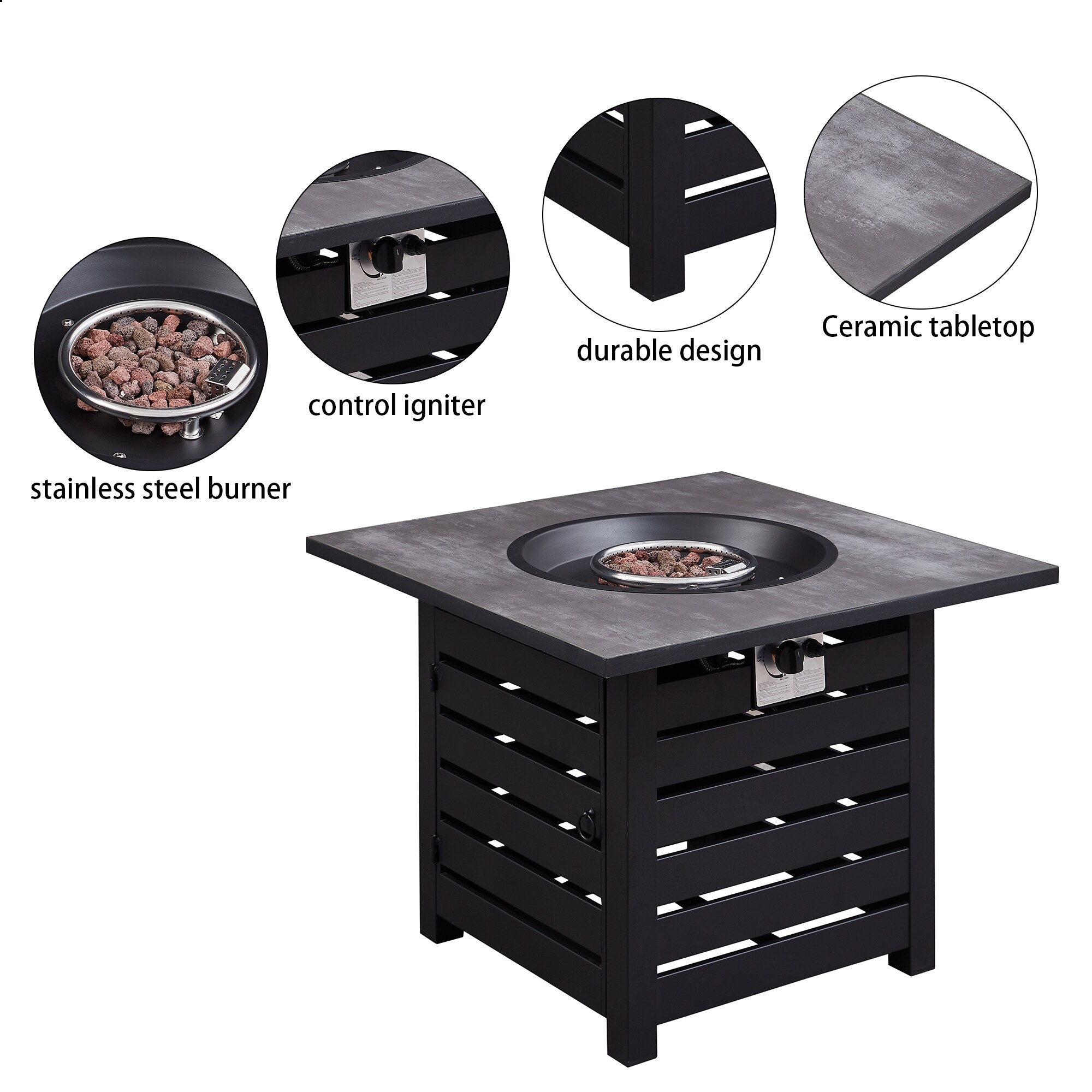CASAINC WFEHFP-08-B Outdoor-Gas-Firepits - View #2