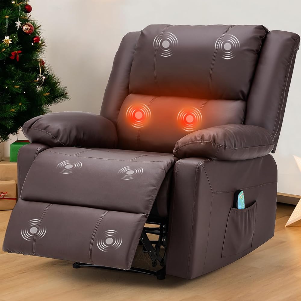 AECOJOY 13051BR-LS01 65.7-in Modern Brown 1 -seater Reclining Sofa
