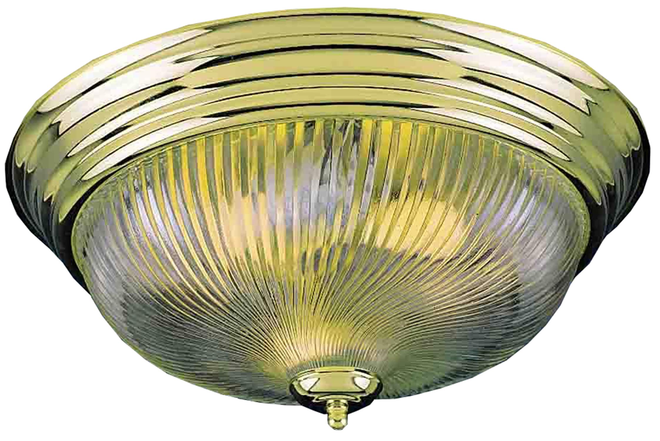 Volume Lighting V7714-2 1 -Light 15-in Polished Brass Flush Mount Light