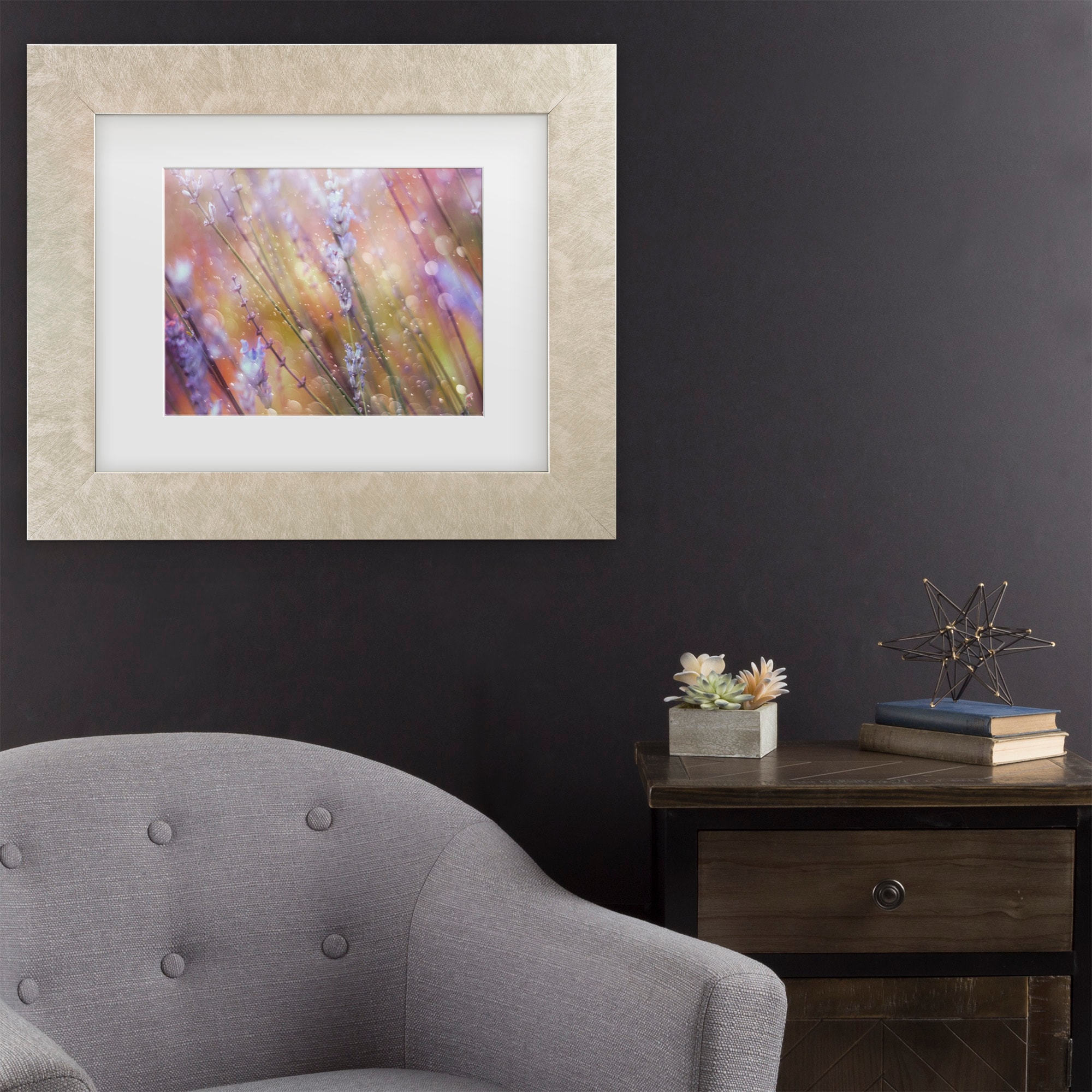 Trademark Fine Art 1X10909-C1114MF Something Magical Delphine Devos Champagne Frame Wood Framed 11-in H x 14-in W Botanical Canvas Print