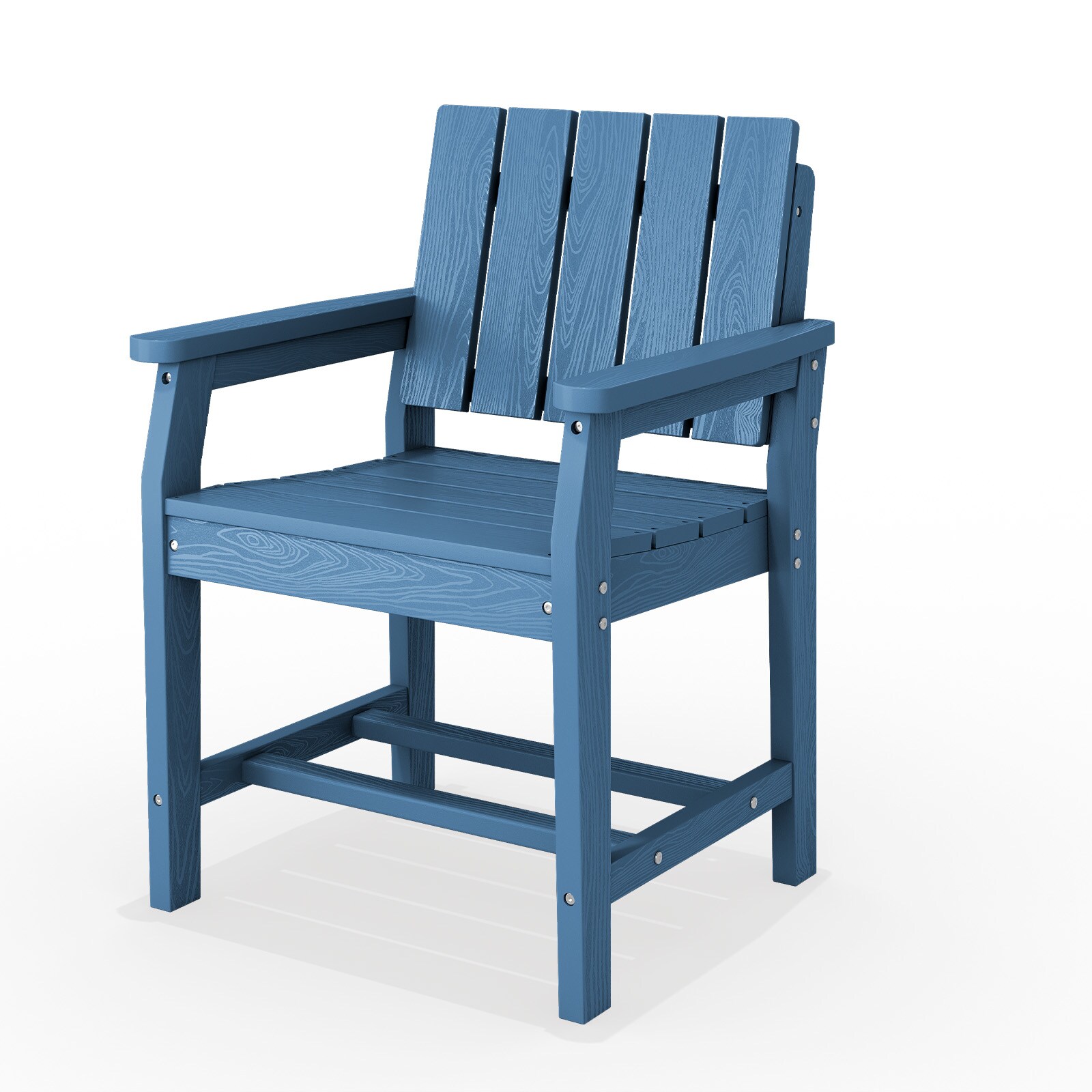Serwall - Patio Dining Chair All Weather HDPE Outdoor Dining Chairs with Armrests Slatted Seat