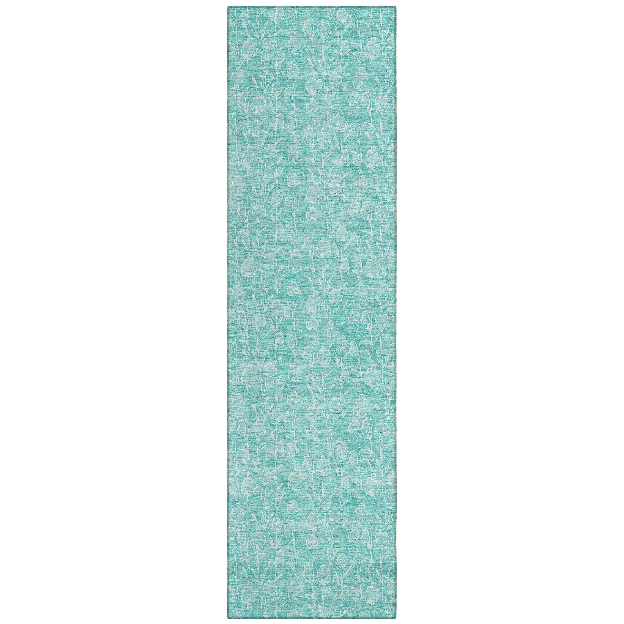 Addison Rugs ACN691TE2X8 Chantille ACN691TE 2 x 7 (ft) Polyester Teal Rectangular Indoor/Outdoor Geometric Machine washable Area rug