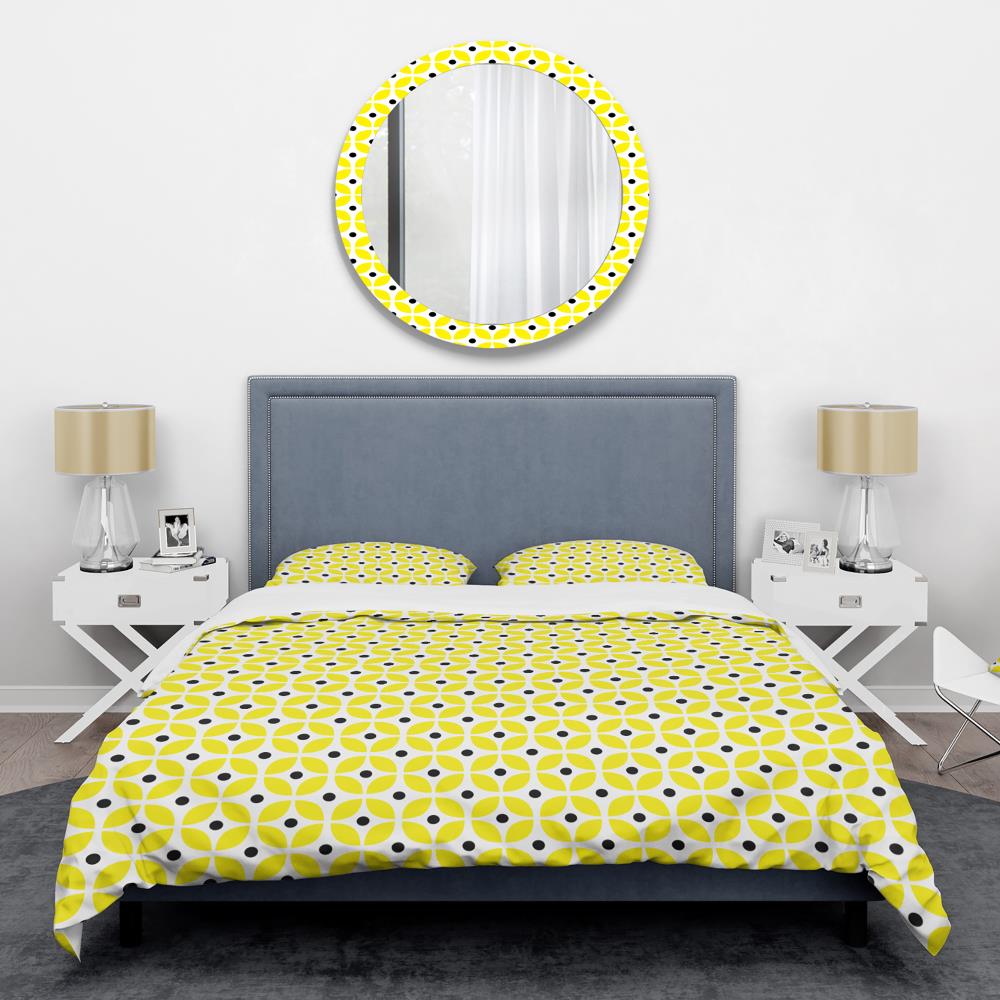 Designart BED24412-Q 3 -Piece Yellow Queen Duvet cover Set