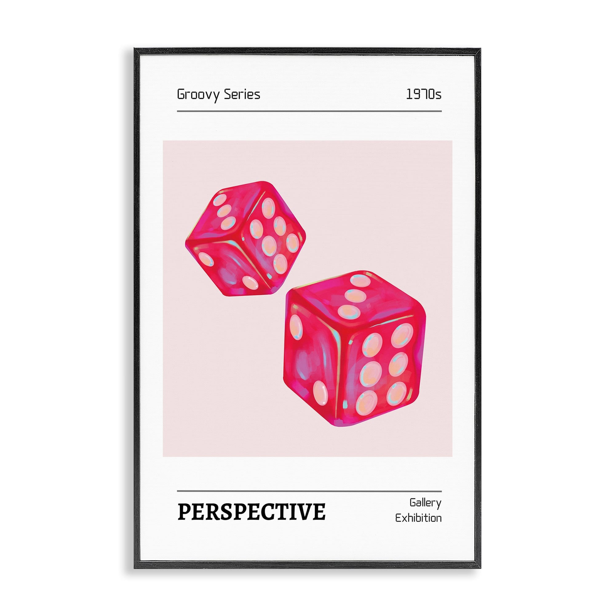 Stupell Industries BT-662-FR-16X24 Pink Dice Pair Framed Giclee design by LSR Design Studio