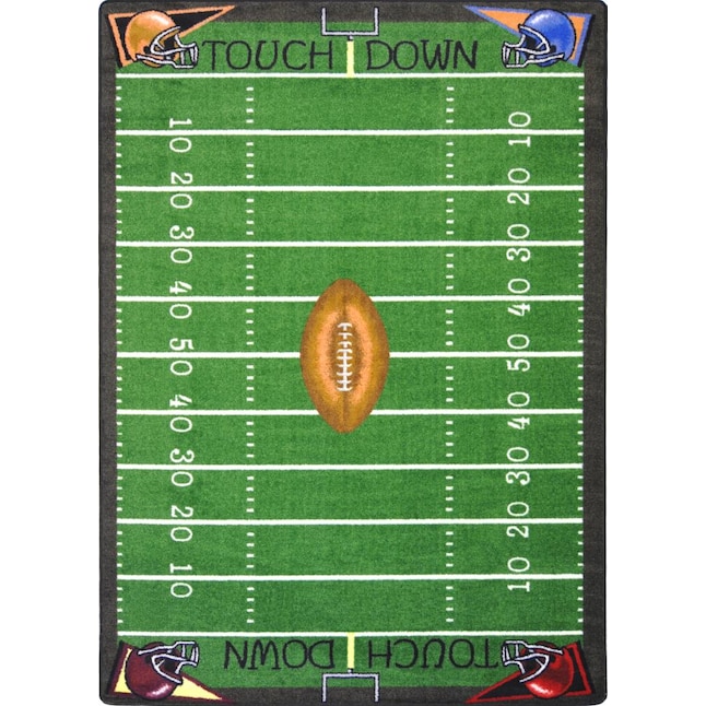 Joy Carpets Football Fun 5 x 8 Green Indoor Kids Area Rug Joy Carpets Football Fun 5 x 8 Green Indoor Kids Area Rug
